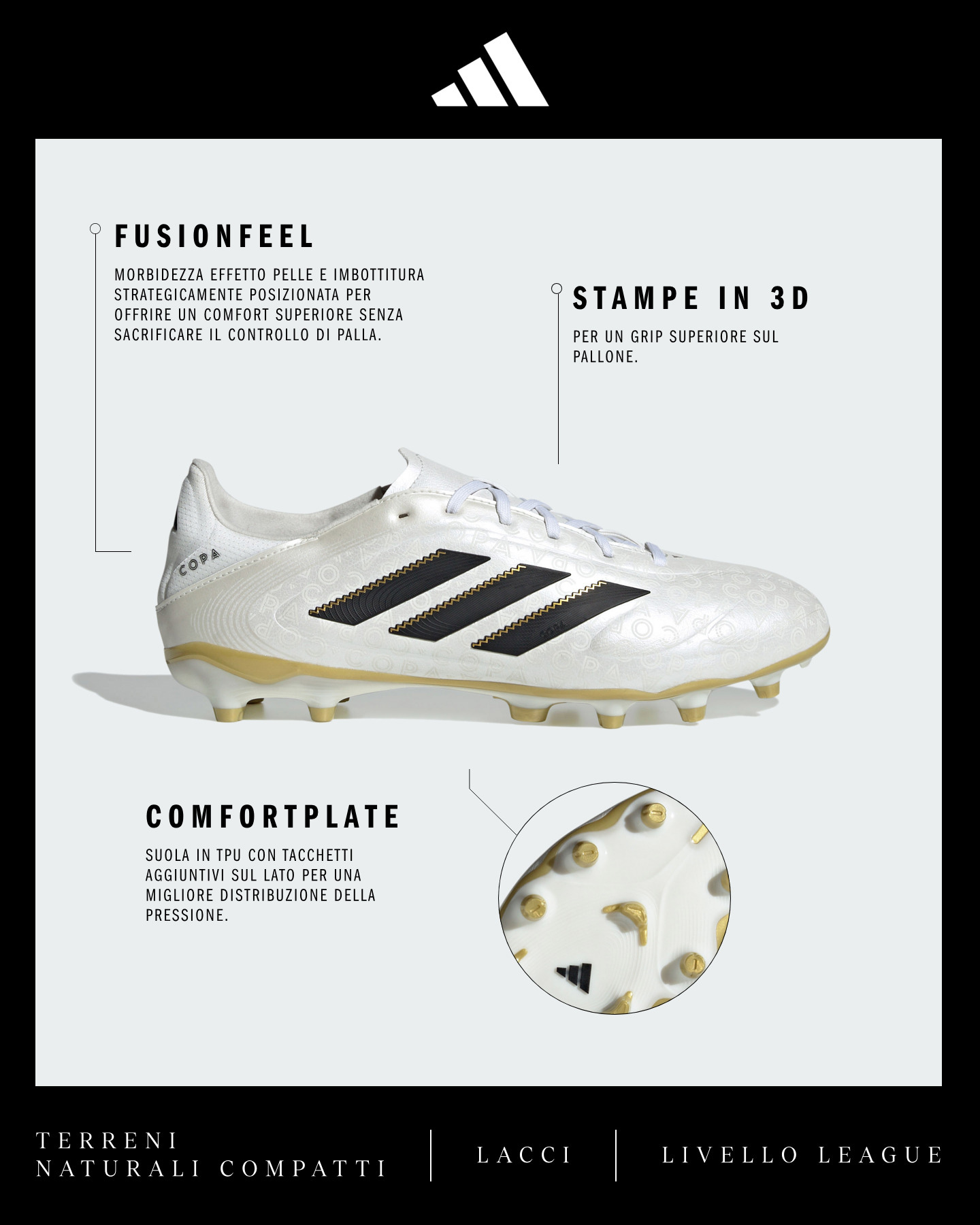 Scarpe calcio ADIDAS COPA PURE III LEAGUE FG-MG M - Color mix - 1 | Cisalfa Sport