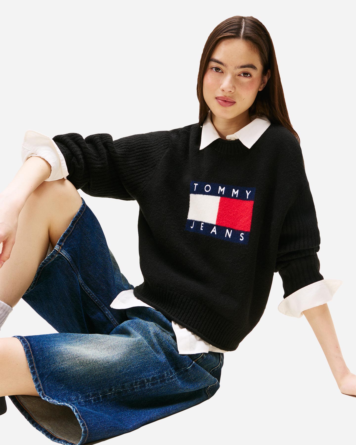 Maglione TOMMY HILFIGER BIG FLAG W - Nero - 3 | Cisalfa Sport