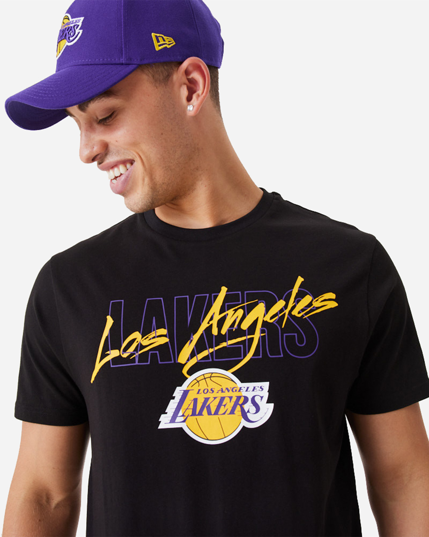 T-shirt NEW ERA SCRIPT LA LAKERS  - Nero - 2 | Cisalfa Sport