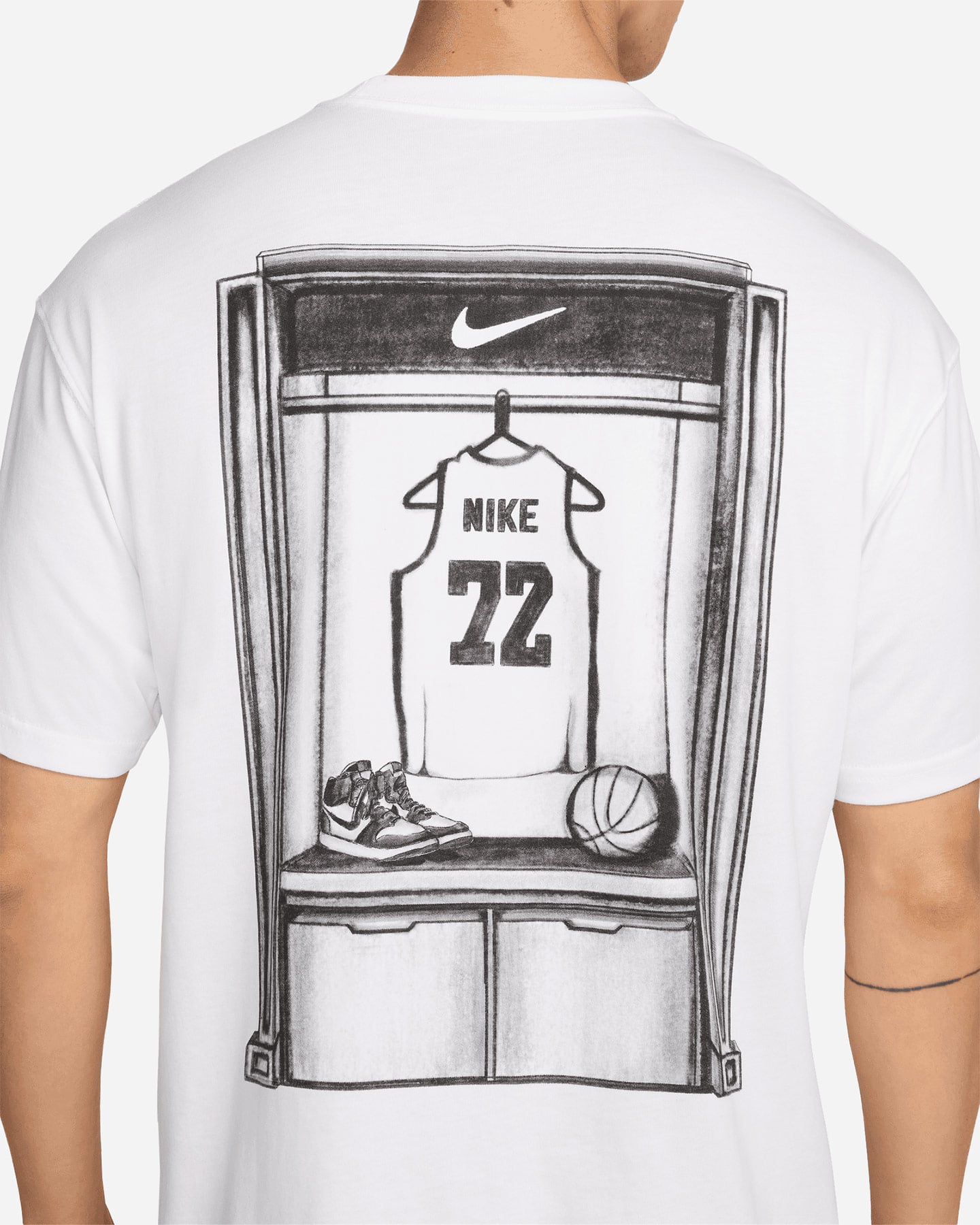 T-shirt NIKE BASKET GRAPHIC BACK M - Bianco - 2 | Cisalfa Sport