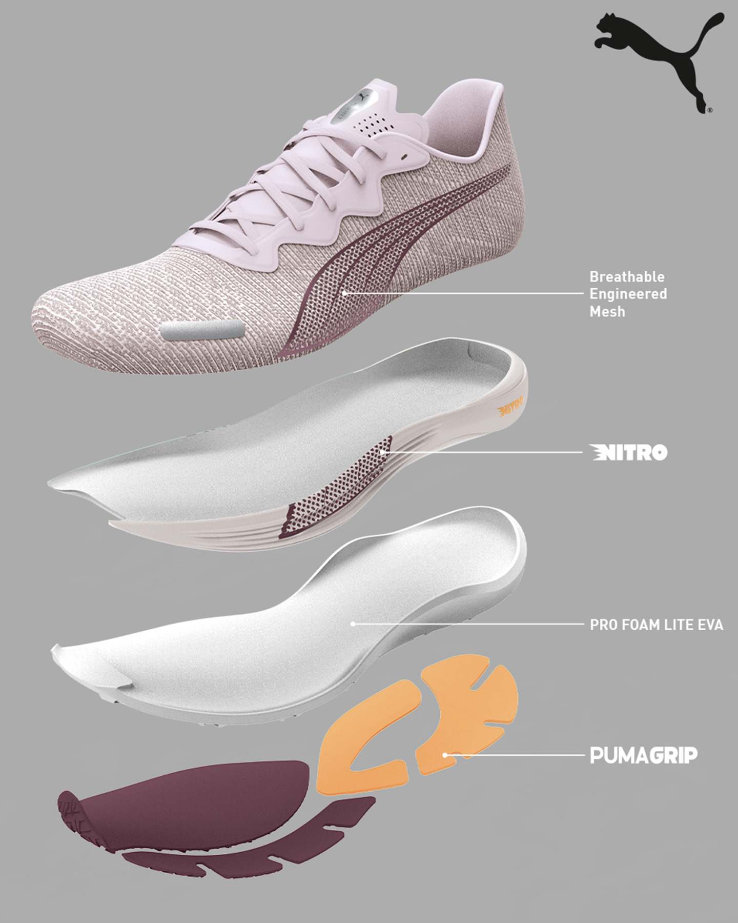 Scarpe running PUMA VELOCITY NITRO 2 W - Lilla - 6 | Cisalfa Sport