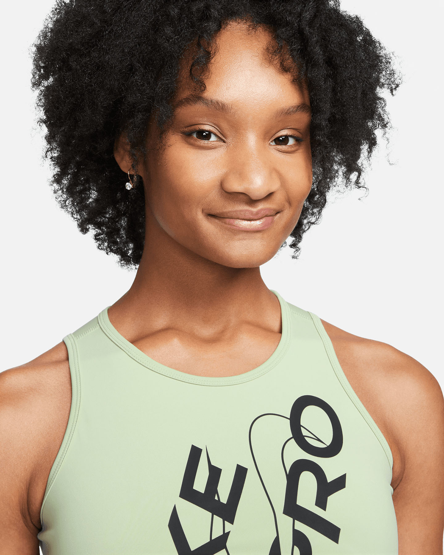 Canotta training NIKE DRI FIT CROP GRAPHIC PRO W - Verde - 3 | Cisalfa Sport