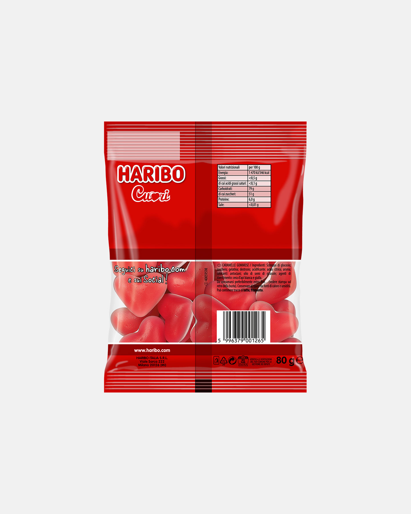 Energetico HARIBO CUORI 80 G  - Color mix - 1 | Cisalfa Sport