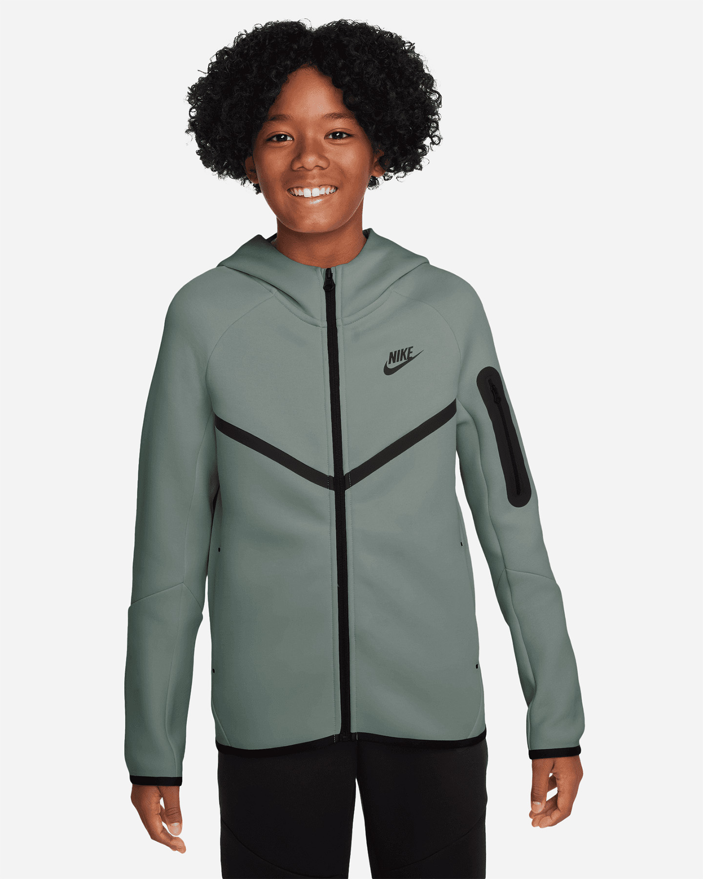 Felpa NIKE TECH FLEECE 5 JR - Verde - 0 | Cisalfa Sport