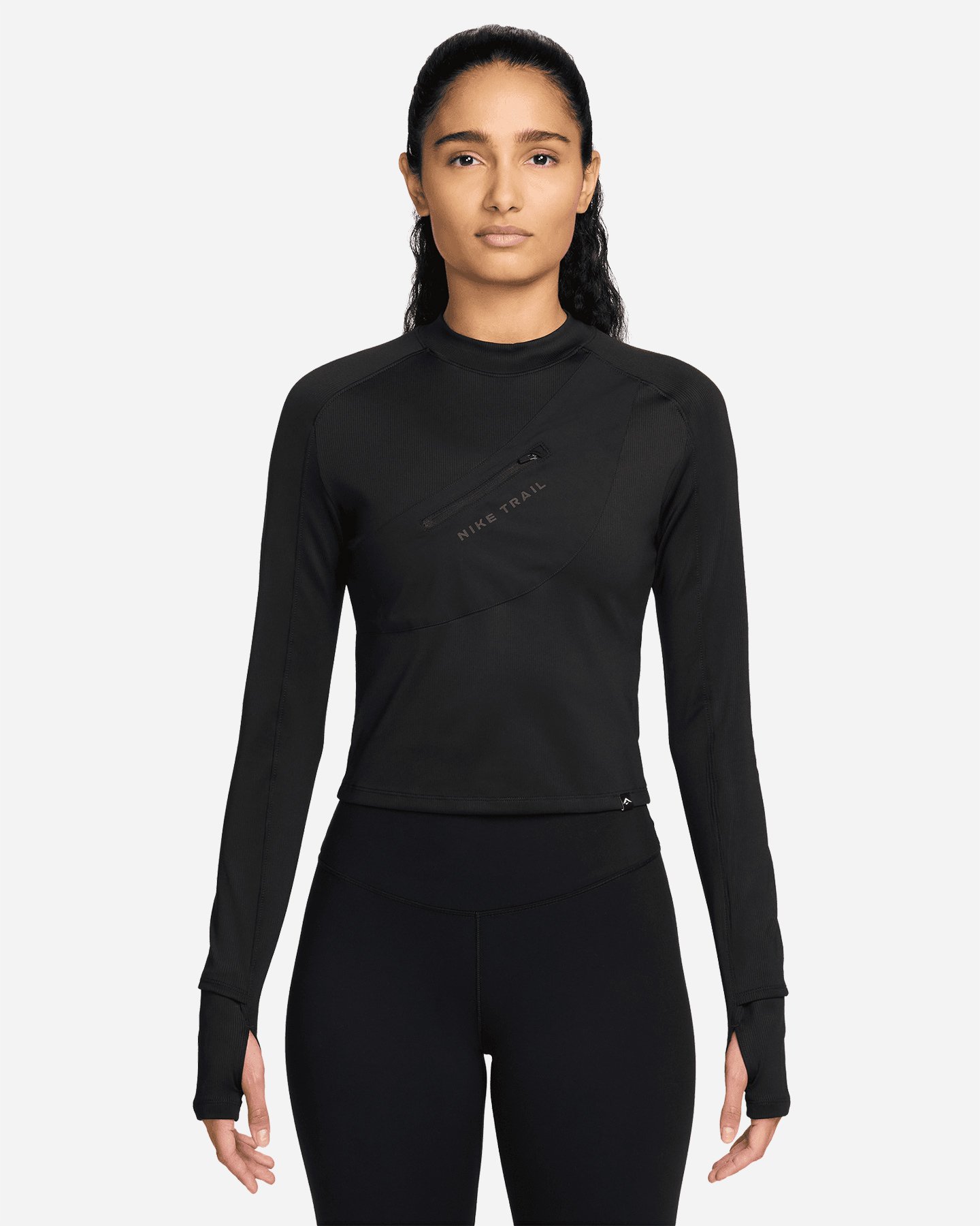 Maglia running NIKE TRAIL CROPPED W - Nero - 0 | Cisalfa Sport