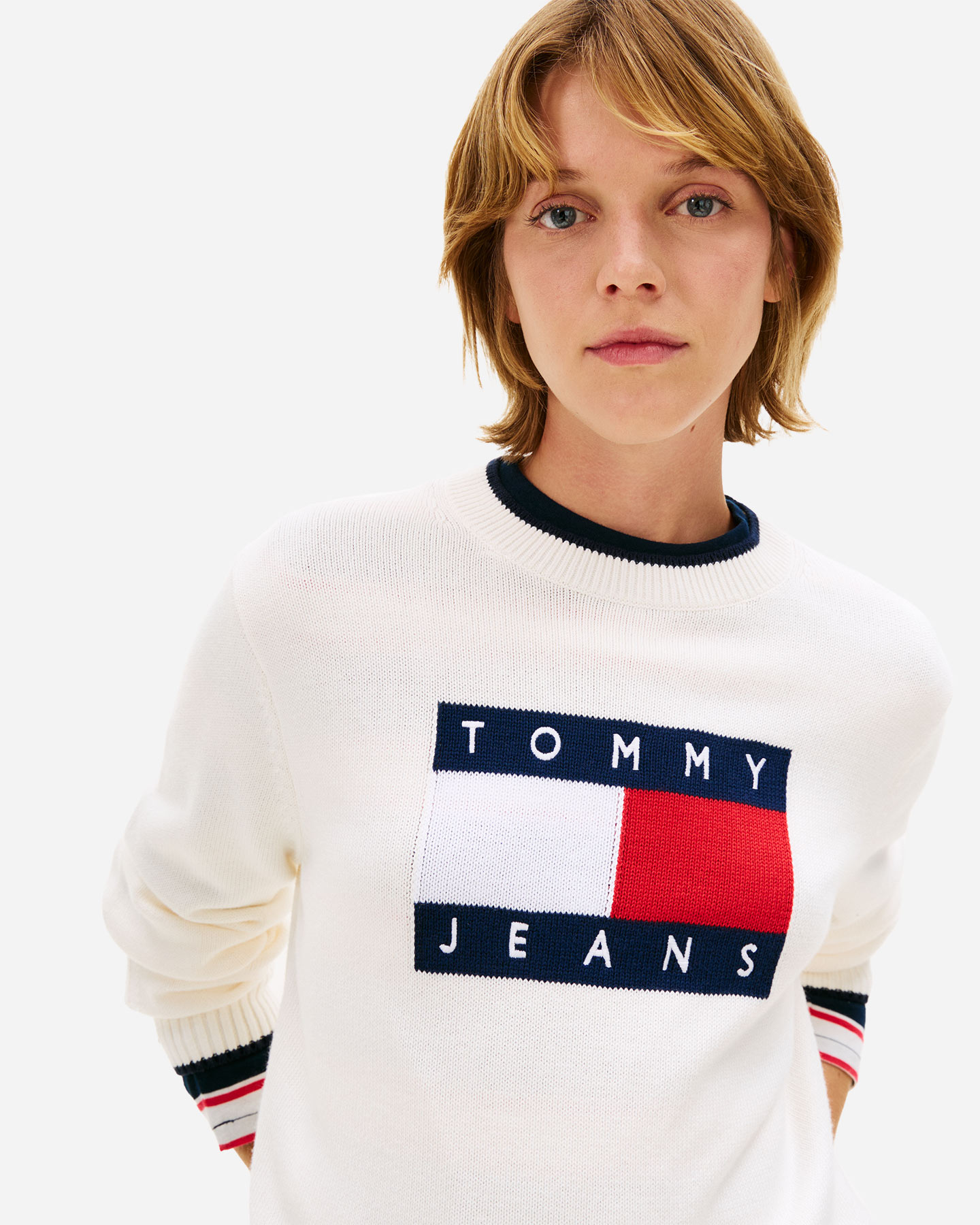 Maglione TOMMY HILFIGER BIG FLAG W - Bianco - 4 | Cisalfa Sport