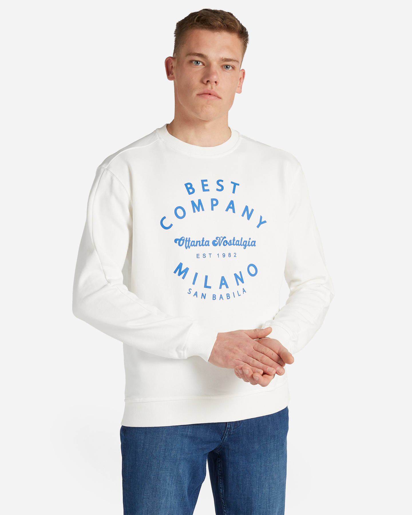Felpa BEST COMPANY OTTANTA NOSTALGIA M - Bianco - 0 | Cisalfa Sport