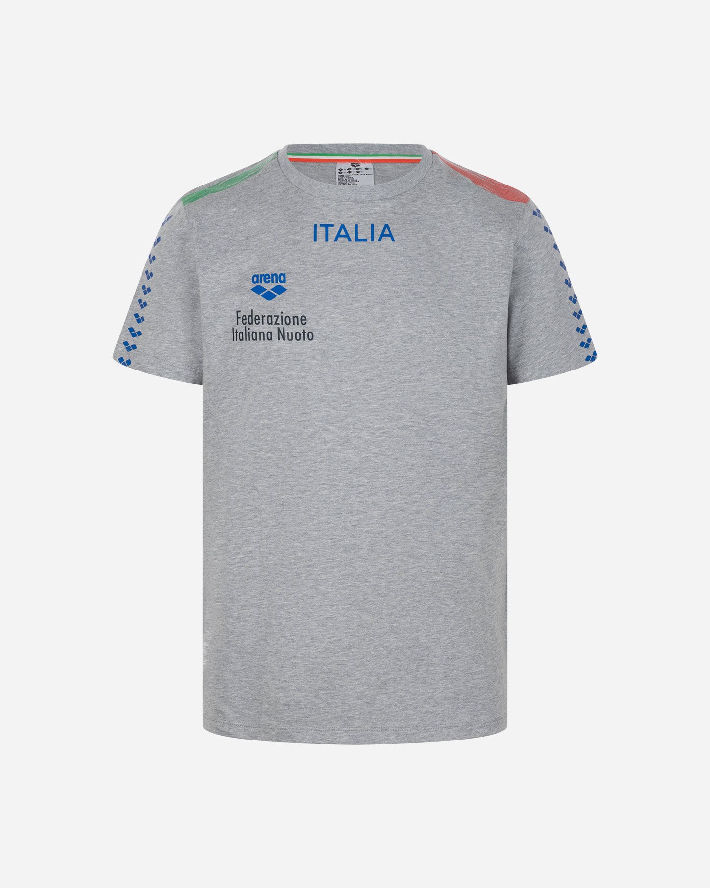 T-shirt ARENA ITALIA FIN TEAM STRIPE  - Grigio - 0 | Cisalfa Sport