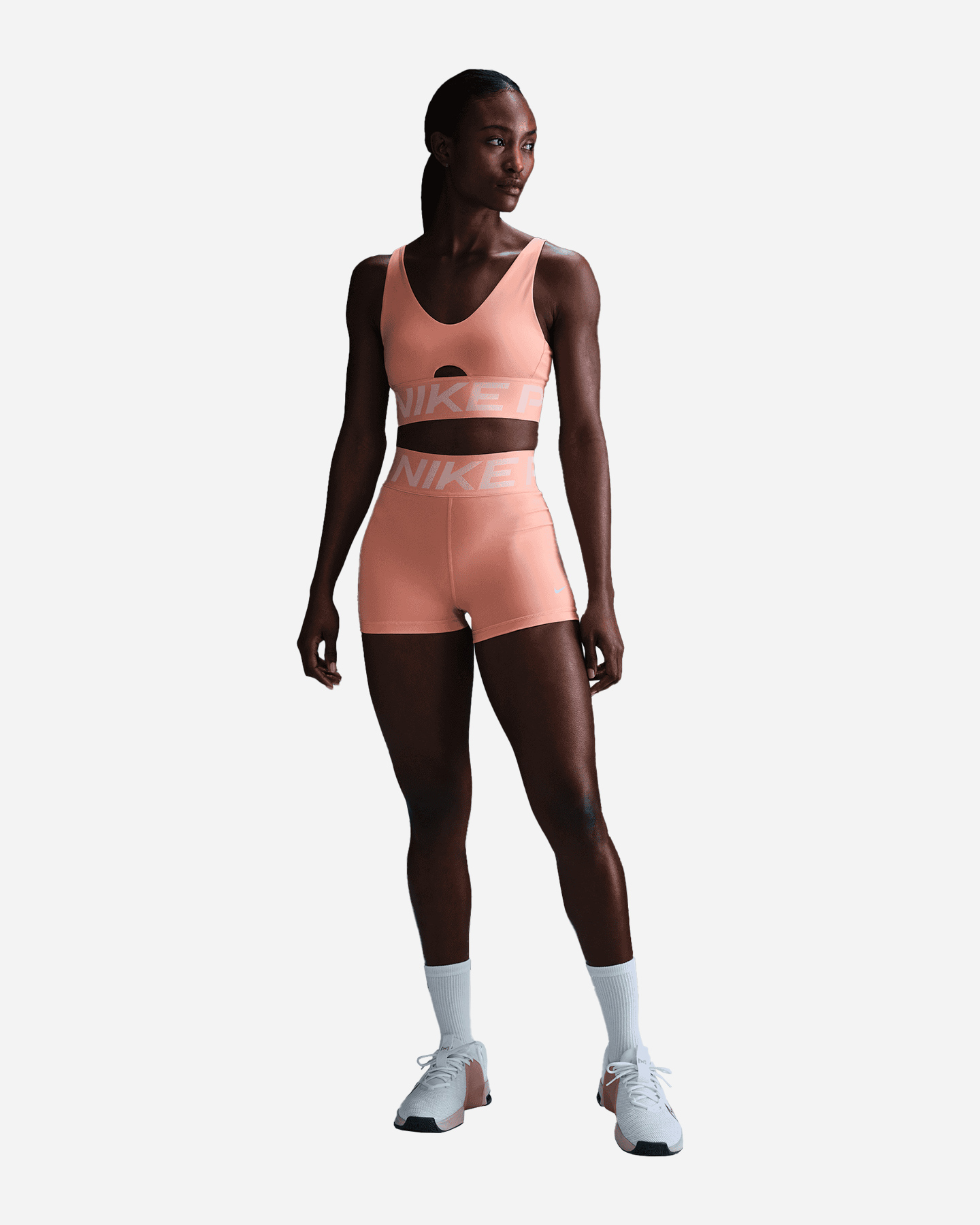 Short training NIKE PRO HIGH RISE W - Arancione - 4 | Cisalfa Sport