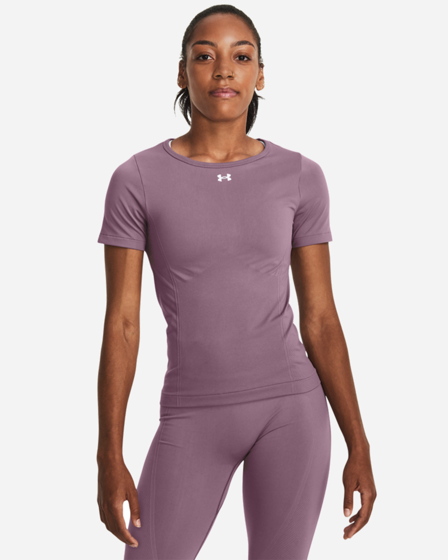 T-shirt training UNDER ARMOUR SEAMLESS W - Viola - 2 | Cisalfa Sport