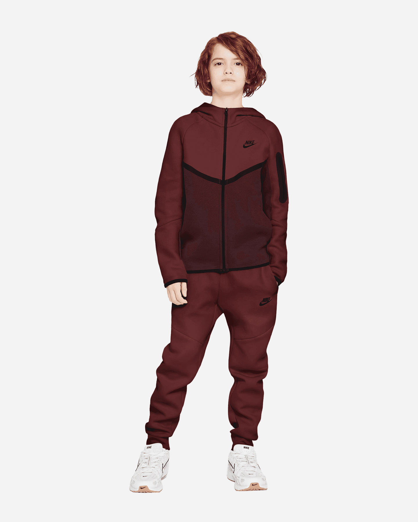 Felpa NIKE TECH FLEECE 6 JR - Rosso - 2 | Cisalfa Sport