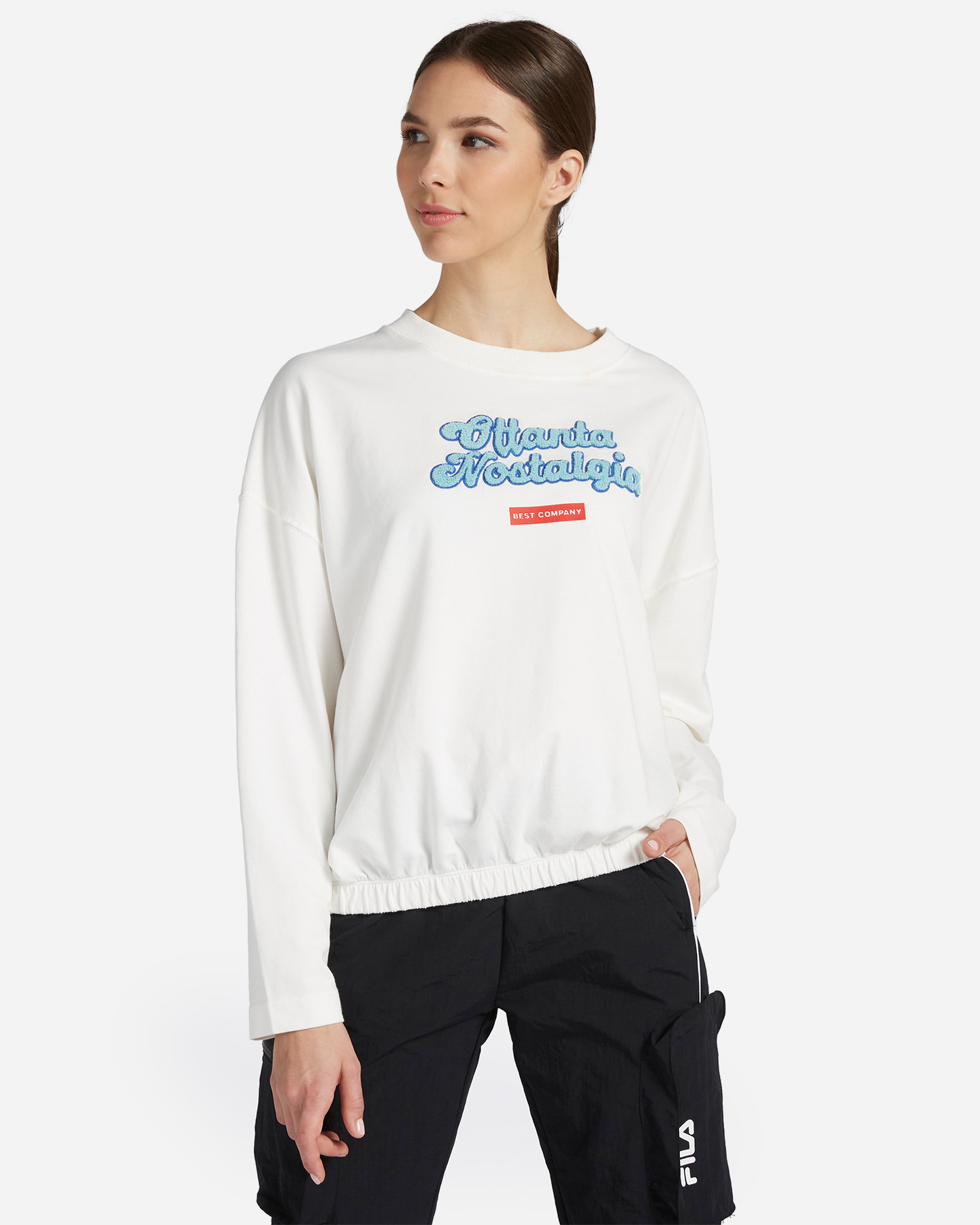 Felpa BEST COMPANY PRINT OTTANTA W - Bianco - 0 | Cisalfa Sport
