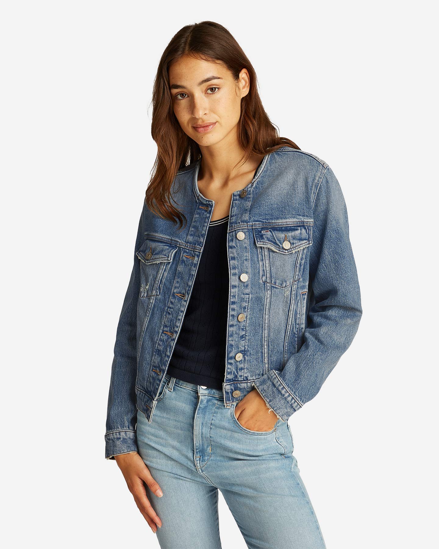 Giubbotto TOMMY HILFIGER COLLARLESS W - Denim - 2 | Cisalfa Sport