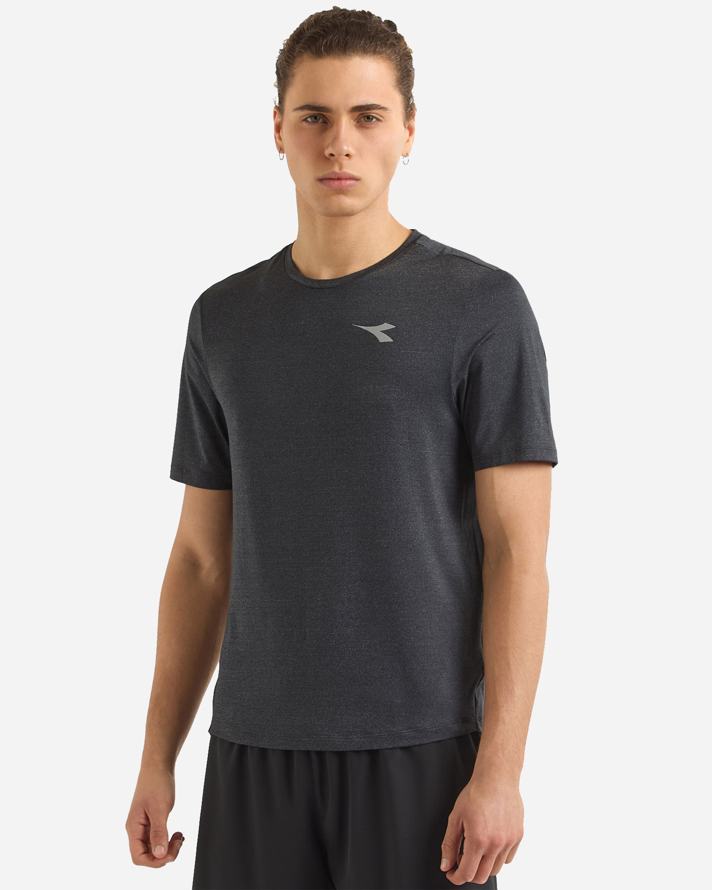 T-shirt running DIADORA TECH RUN CREW M - Nero - 1 | Cisalfa Sport