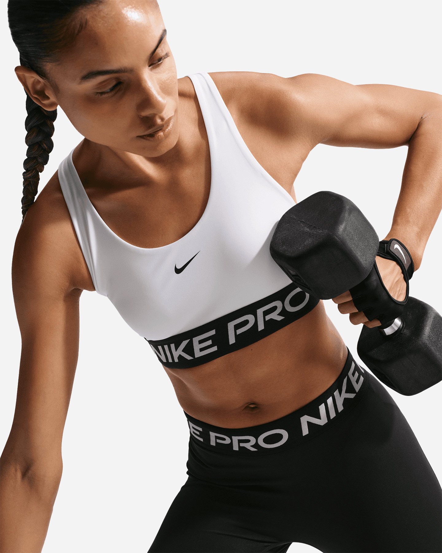 Bra training NIKE LS PRO ELAST LOGO W - Bianco - 5 | Cisalfa Sport