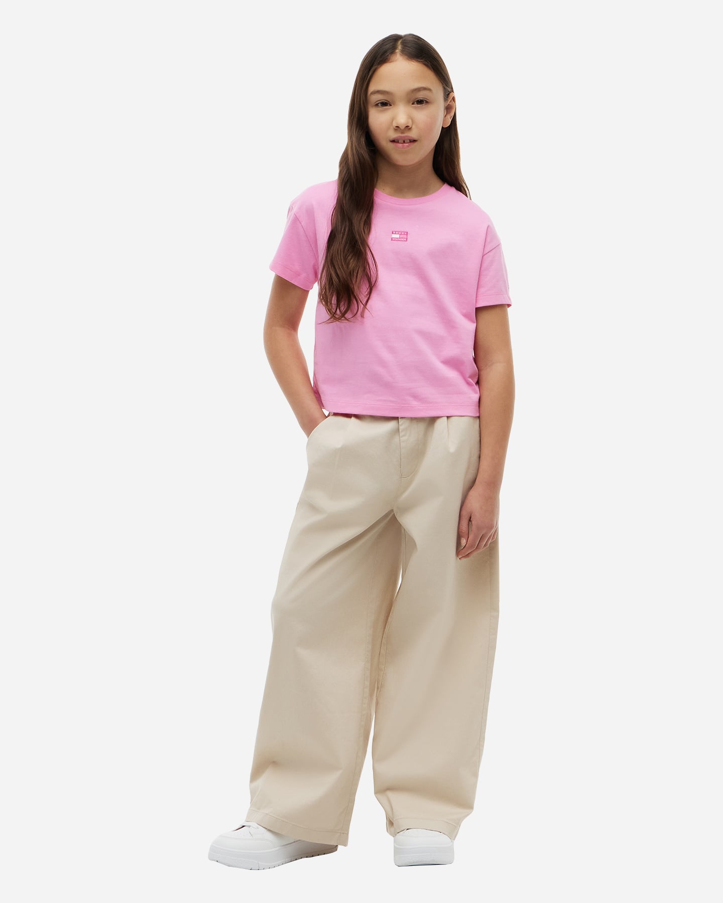T-shirt TOMMY HILFIGER BOXY TONAL FLAG JR - Rosa - 2 | Cisalfa Sport