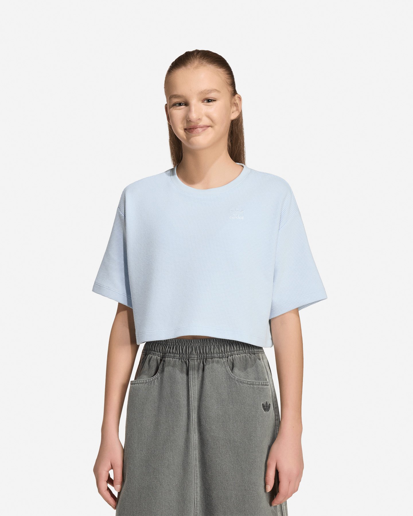 T-shirt ADIDAS WAFFLE JR - Azzurro - 1 | Cisalfa Sport