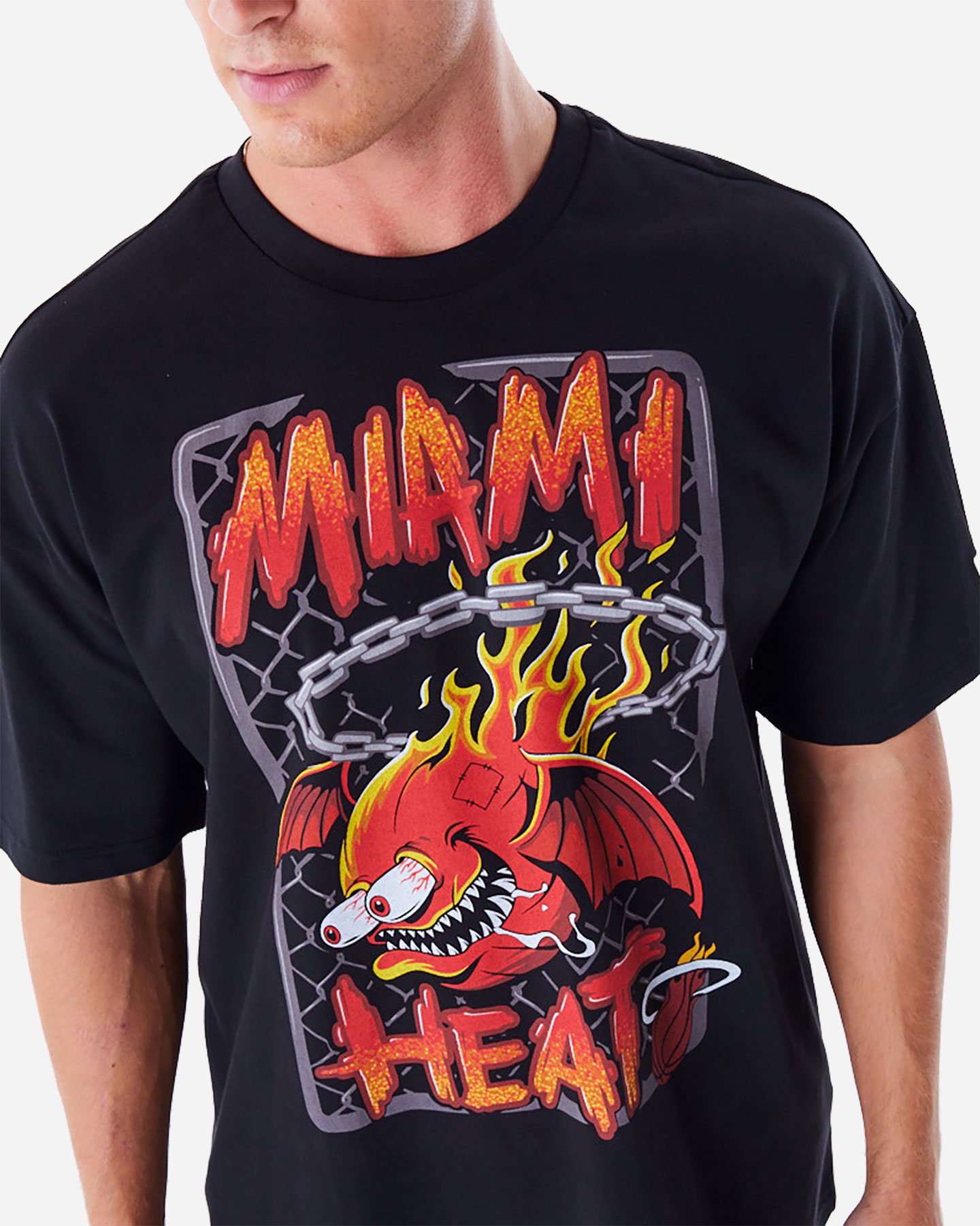 Abbigliamento basket NEW ERA DROP SHOULDER HEAT M - Nero - 2 | Cisalfa Sport