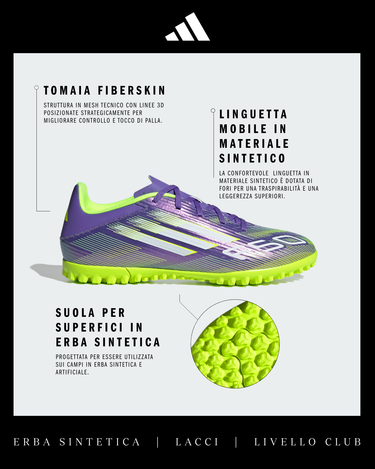 Scarpe calcio ADIDAS F50 CLUB TF M - Color mix - 1 | Cisalfa Sport