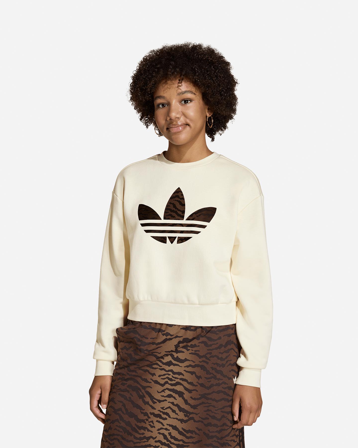 Felpa ADIDAS BOXY CREW JR - Beige - 1 | Cisalfa Sport