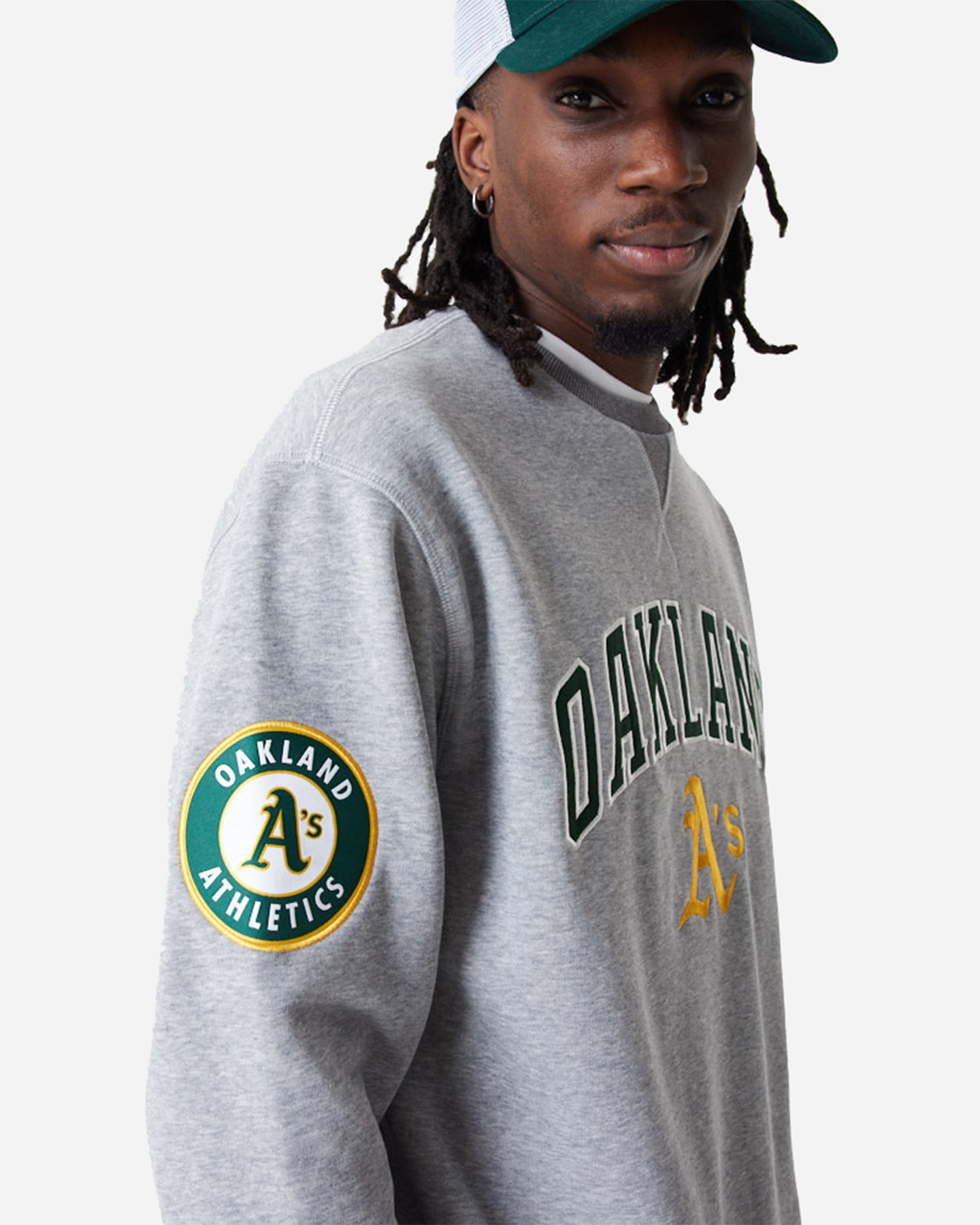 Felpa NEW ERA MLB LARGE LOGO OAK ATHLETIC M - Grigio - 3 | Cisalfa Sport