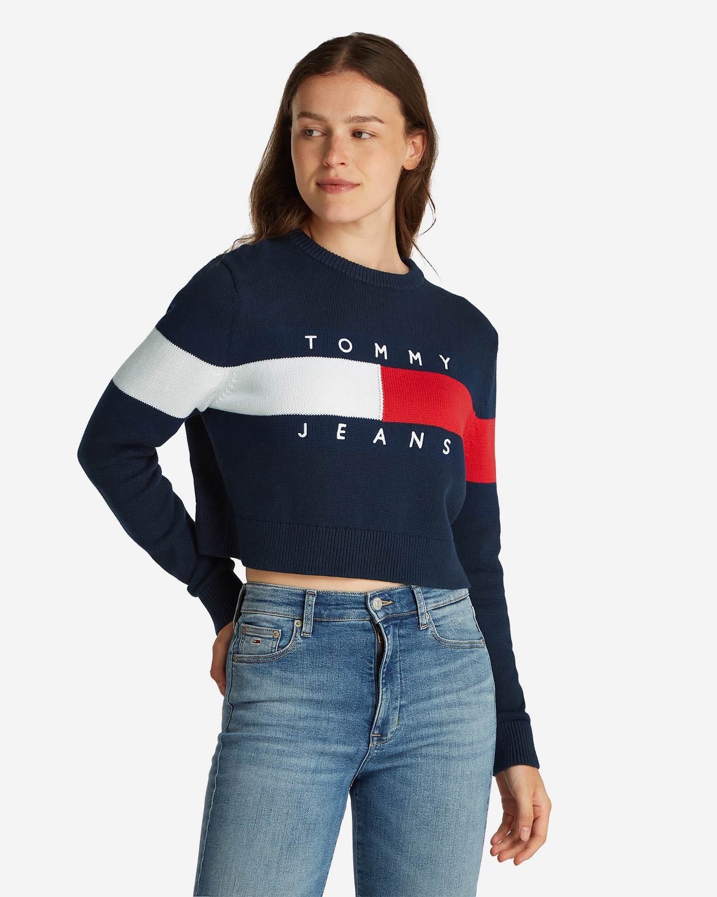 Maglione TOMMY HILFIGER CENTER FLAG W - Blu Navy - 2 | Cisalfa Sport