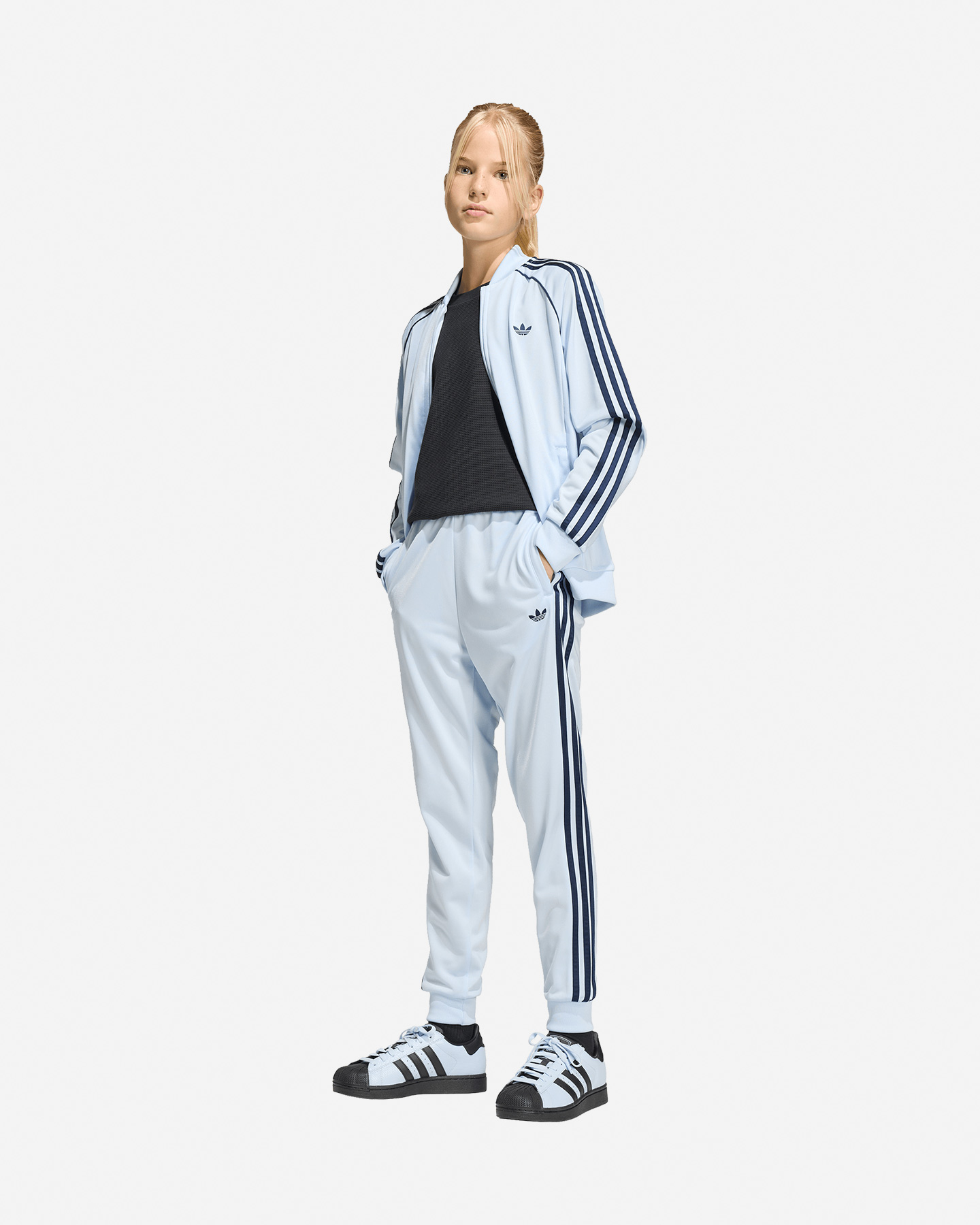 Felpa ADIDAS SST JR - Azzurro - 3 | Cisalfa Sport