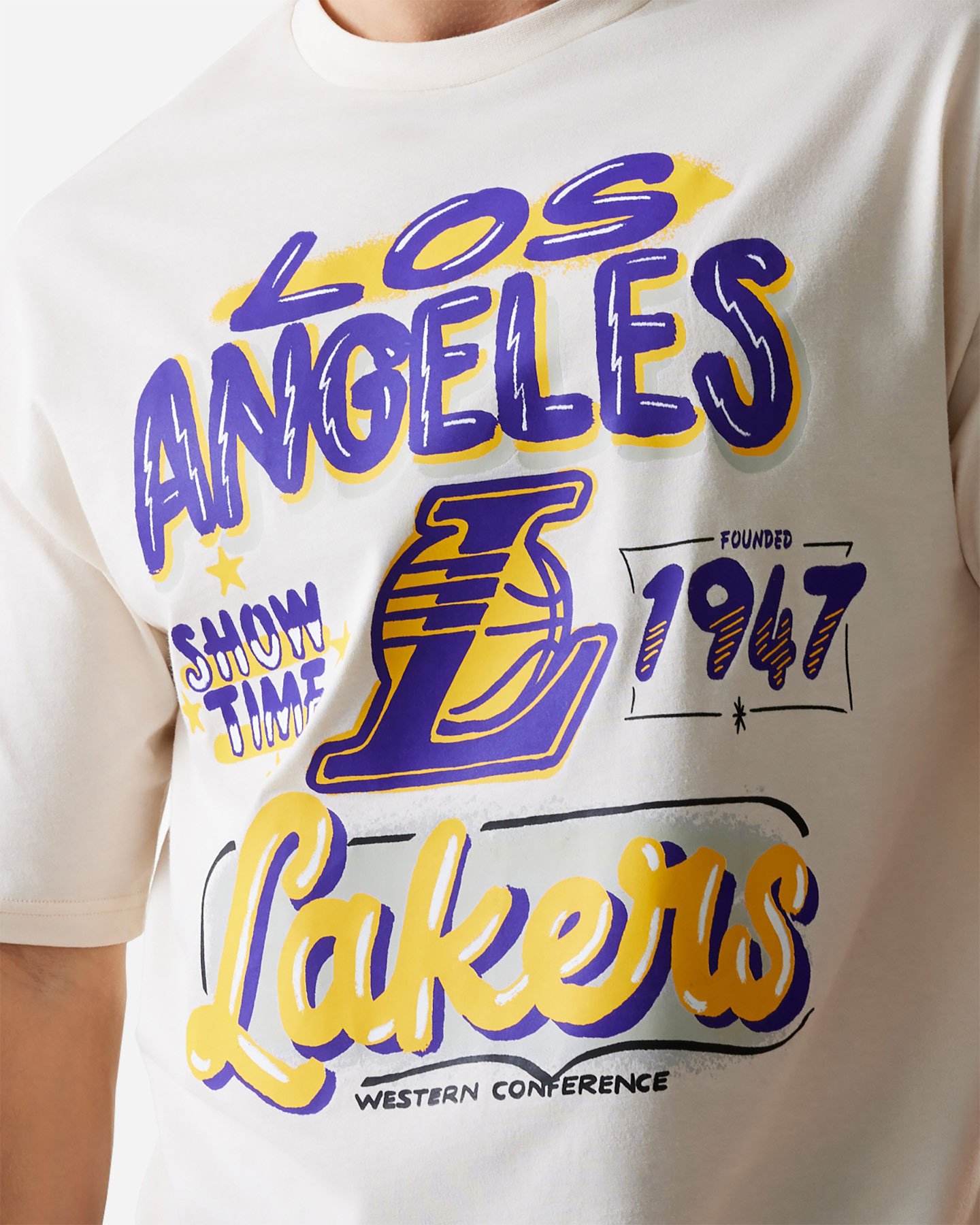 Maglia basket NEW ERA GRAPHIC LOS ANGELES LAKERS M - Bianco - 2 | Cisalfa Sport