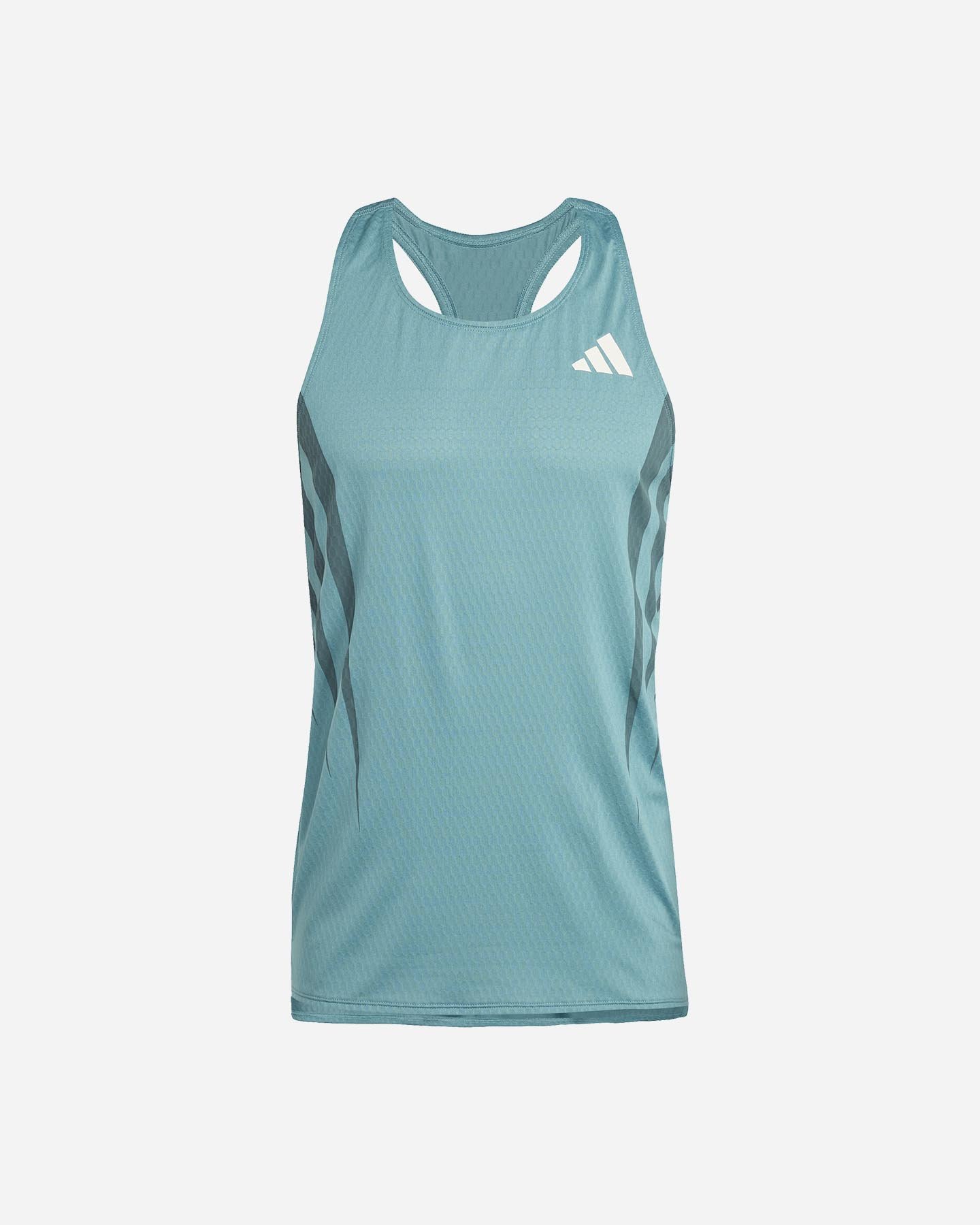 Canotta running ADIDAS ADIZERO M - Verde - 0 | Cisalfa Sport