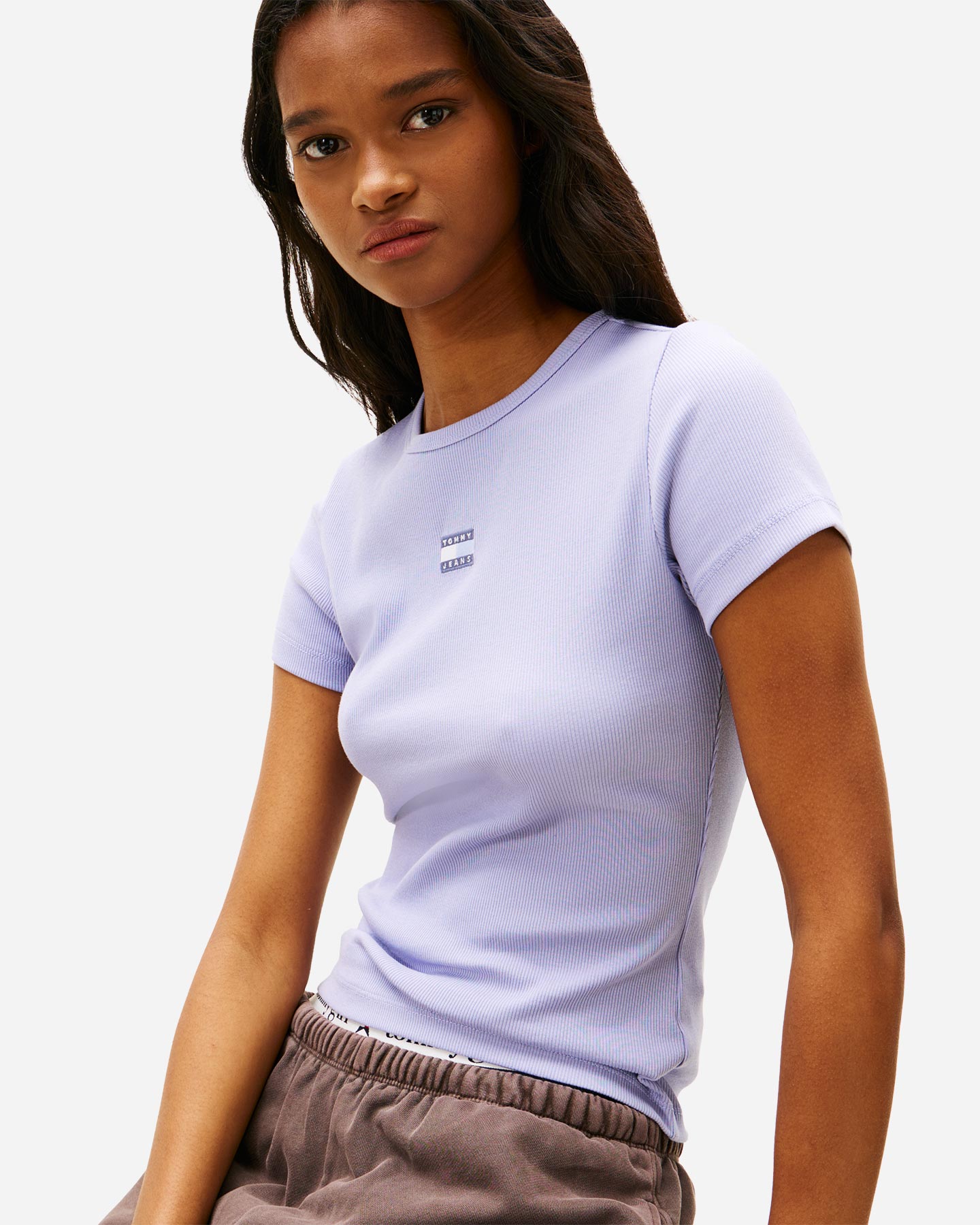 T-shirt TOMMY HILFIGER RIB BADGE W - Lilla - 4 | Cisalfa Sport