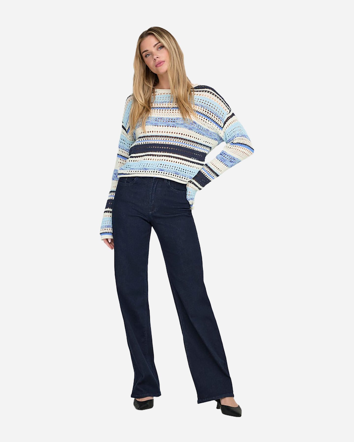 Maglione ONLY AMELIE STRIPE W - Azzurro - 3 | Cisalfa Sport