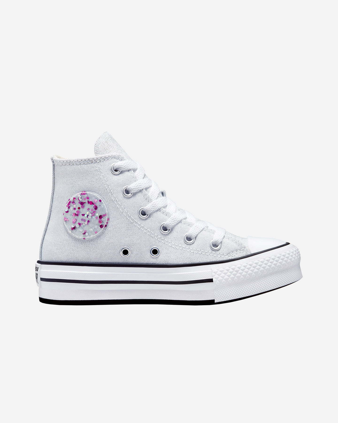 Scarpe sneakers CONVERSE CHUCK TAYLOR ALL STAR HIGH EVA LIFT GLITTER PLATFORM JR - Bianco - 0 | Cisalfa Sport