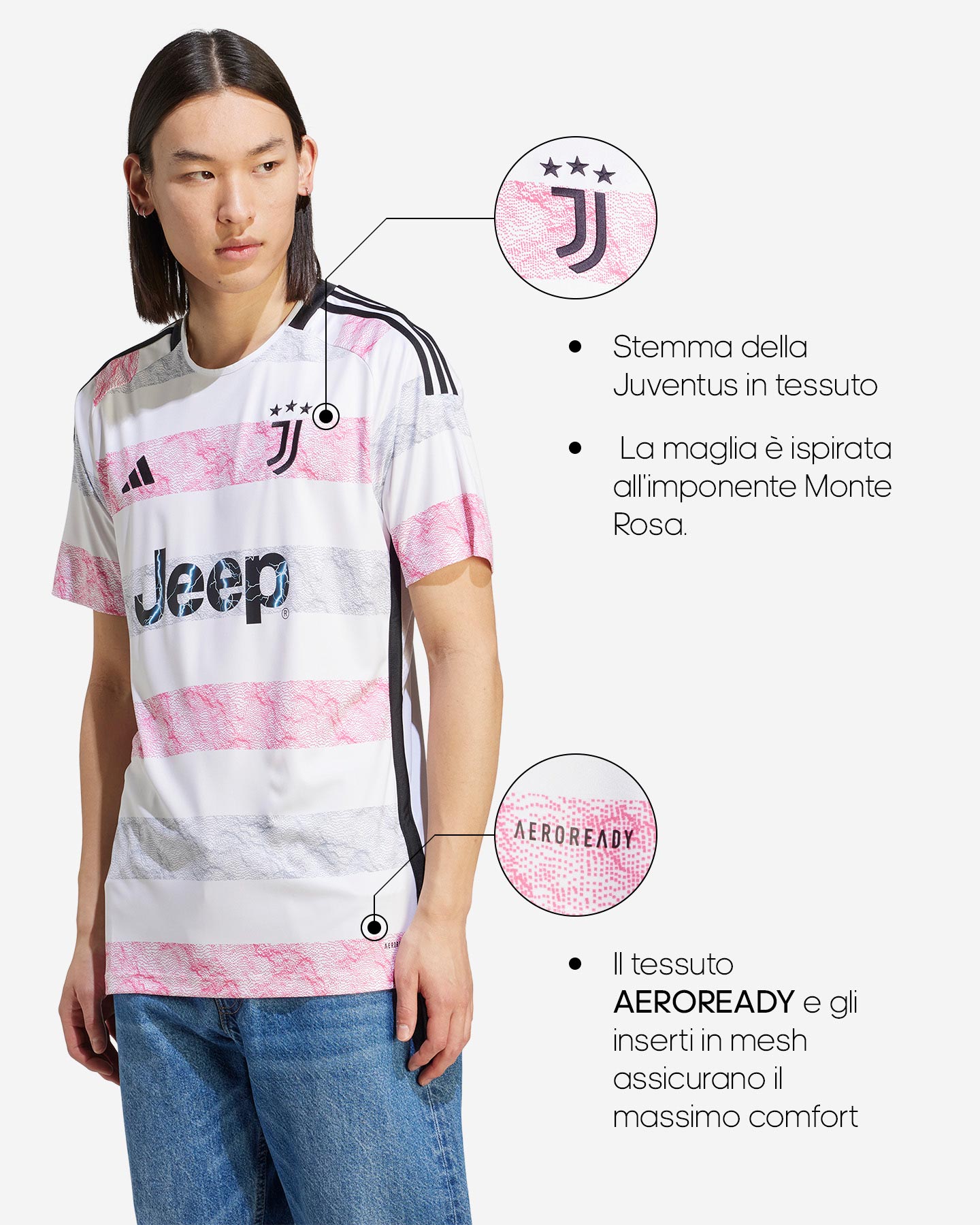 Maglia calcio ufficiale ADIDAS JUVE AWAY 23-24 M - Bianco - 2 | Cisalfa Sport