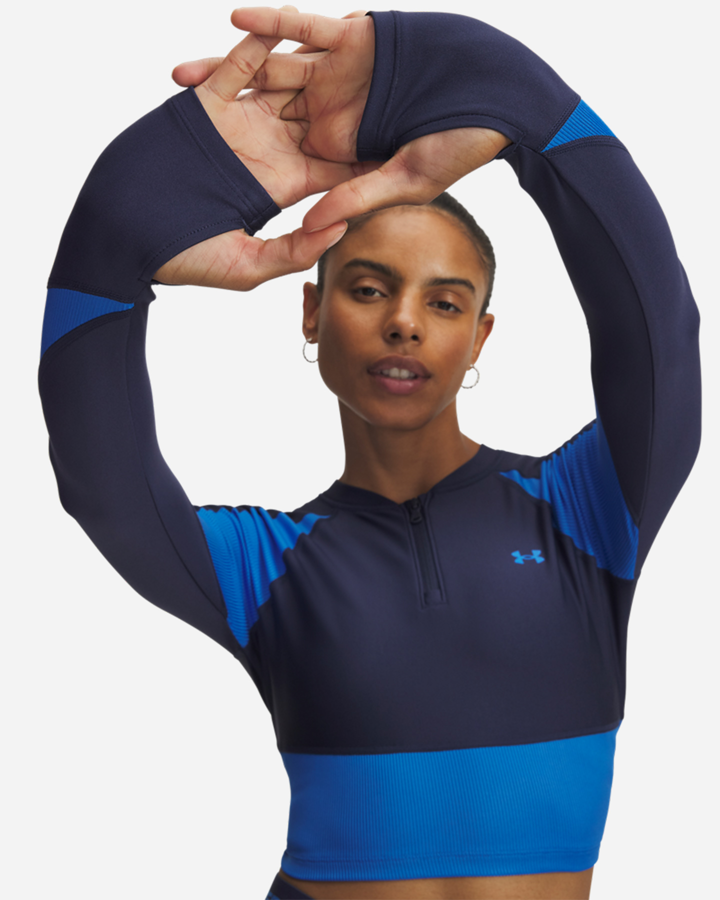 T-shirt training UNDER ARMOUR HEATGEAR RIB W - Blu - 2 | Cisalfa Sport