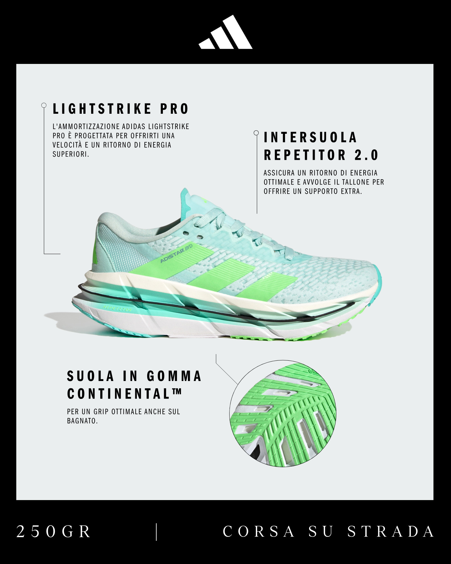 Scarpe running ADIDAS ADISTAR BYD W - Verde - 1 | Cisalfa Sport