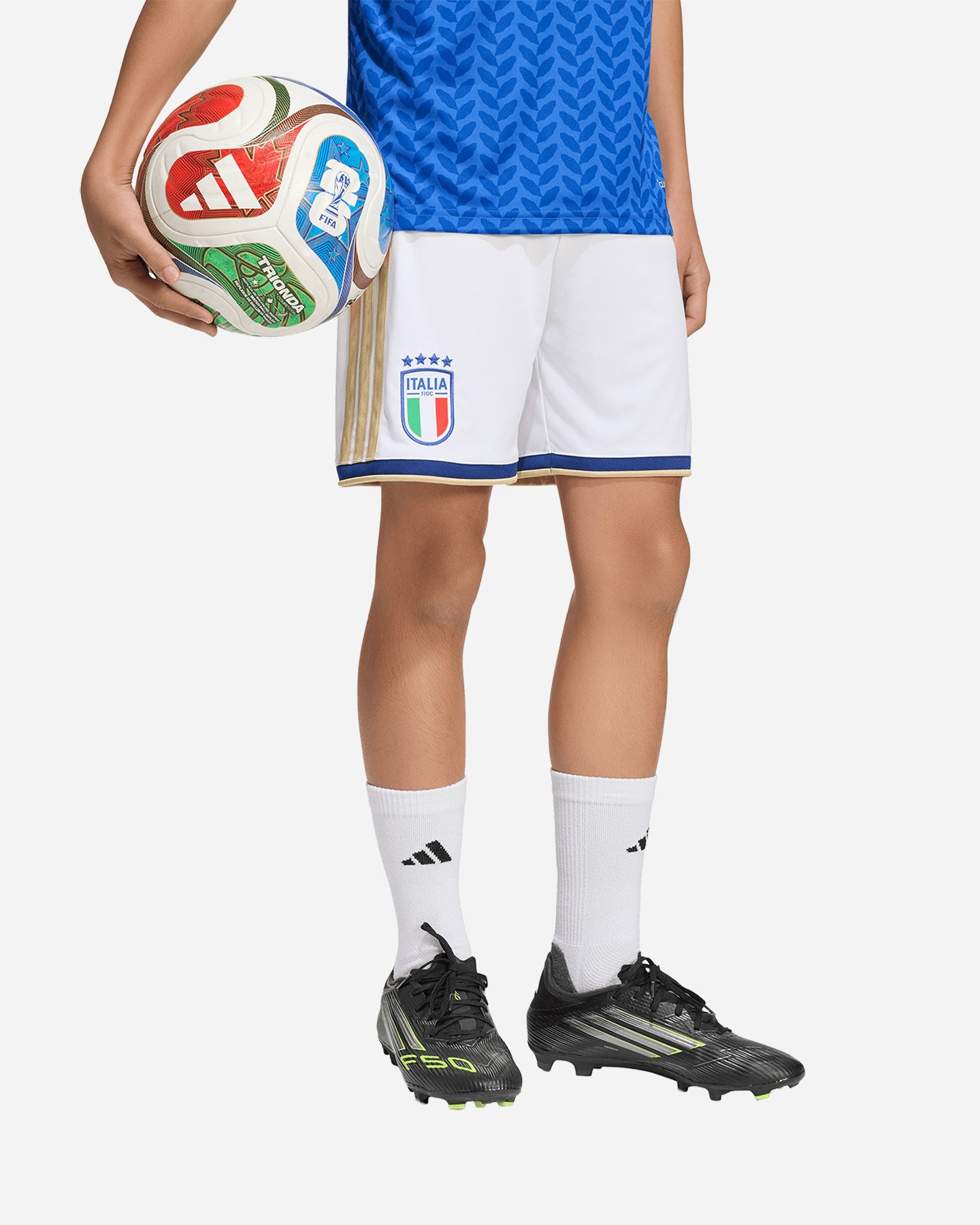 Pantaloncini calcio ufficiali ADIDAS ITALIA FIGC HOME JR - Bianco - 1 | Cisalfa Sport