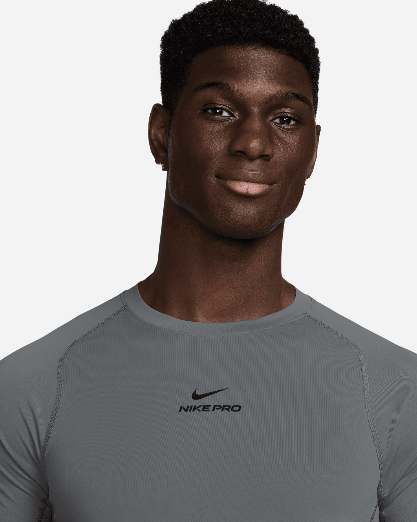 T-shirt training NIKE DRI FIT PRO SMALL LOGO M - Grigio - 2 | Cisalfa Sport