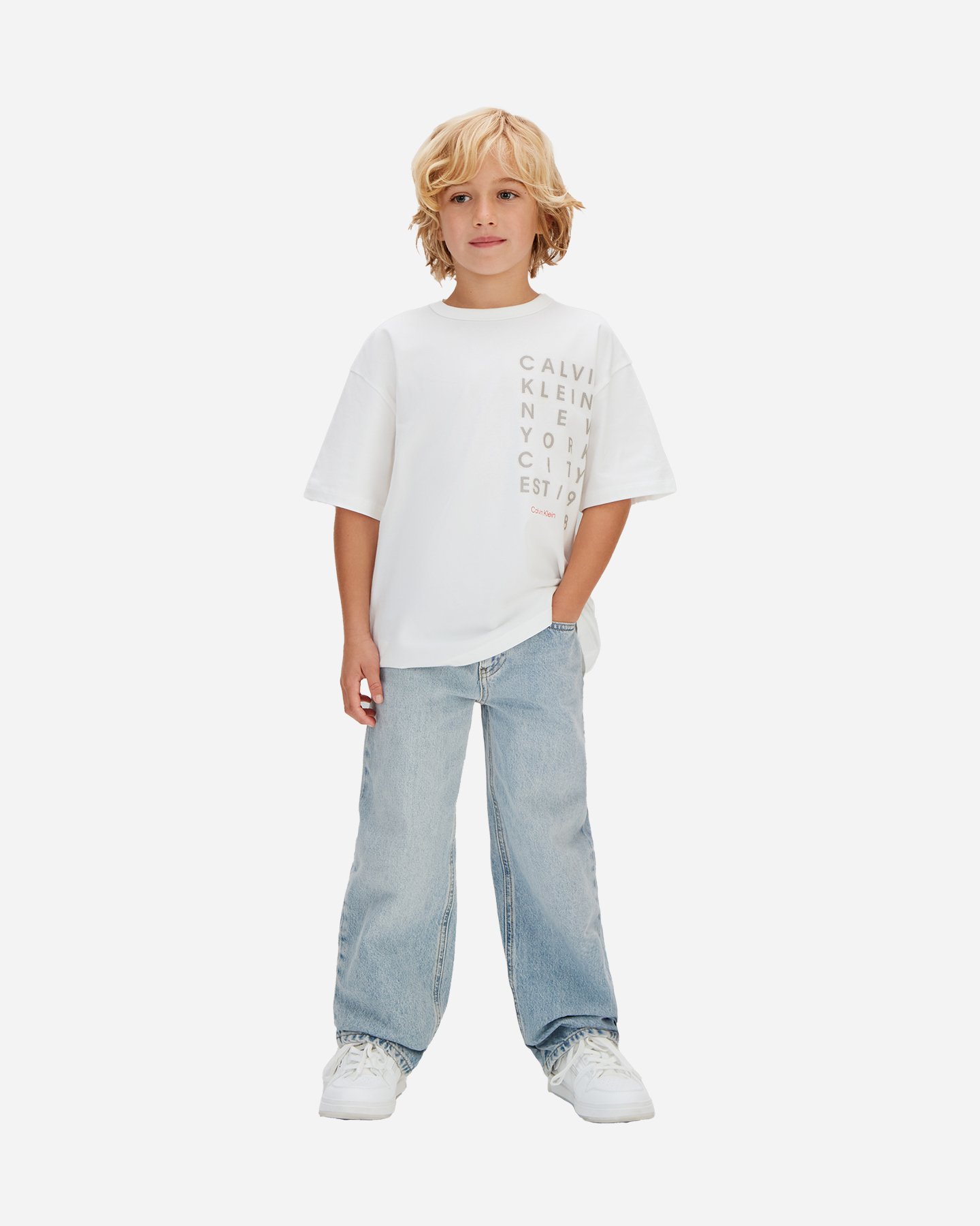 T-shirt CALVIN KLEIN JEANS BASIC JR - Bianco - 1 | Cisalfa Sport