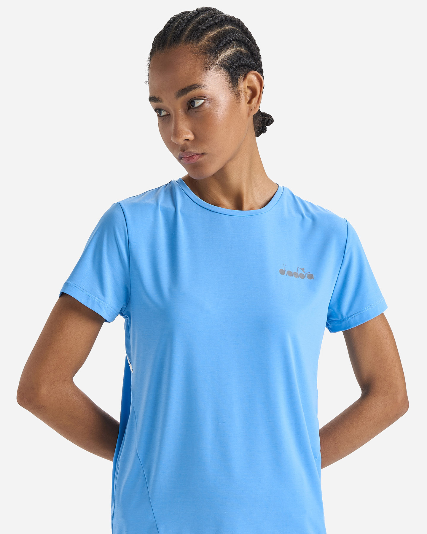 T-shirt running DIADORA BE ONE W - Blu - 3 | Cisalfa Sport