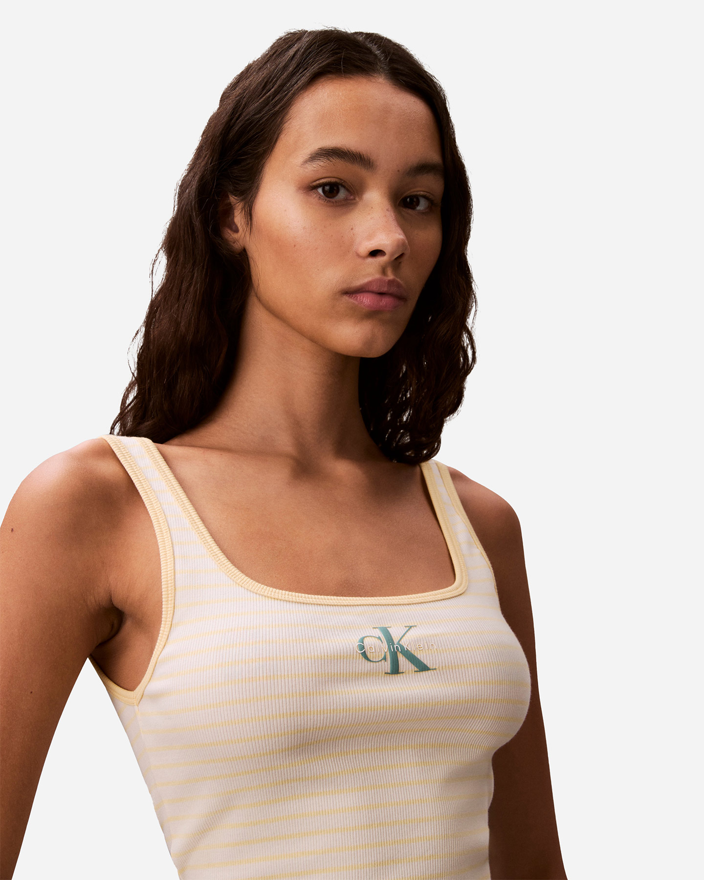 Canotta CALVIN KLEIN JEANS LOGO STRIPE W - Giallo - 4 | Cisalfa Sport
