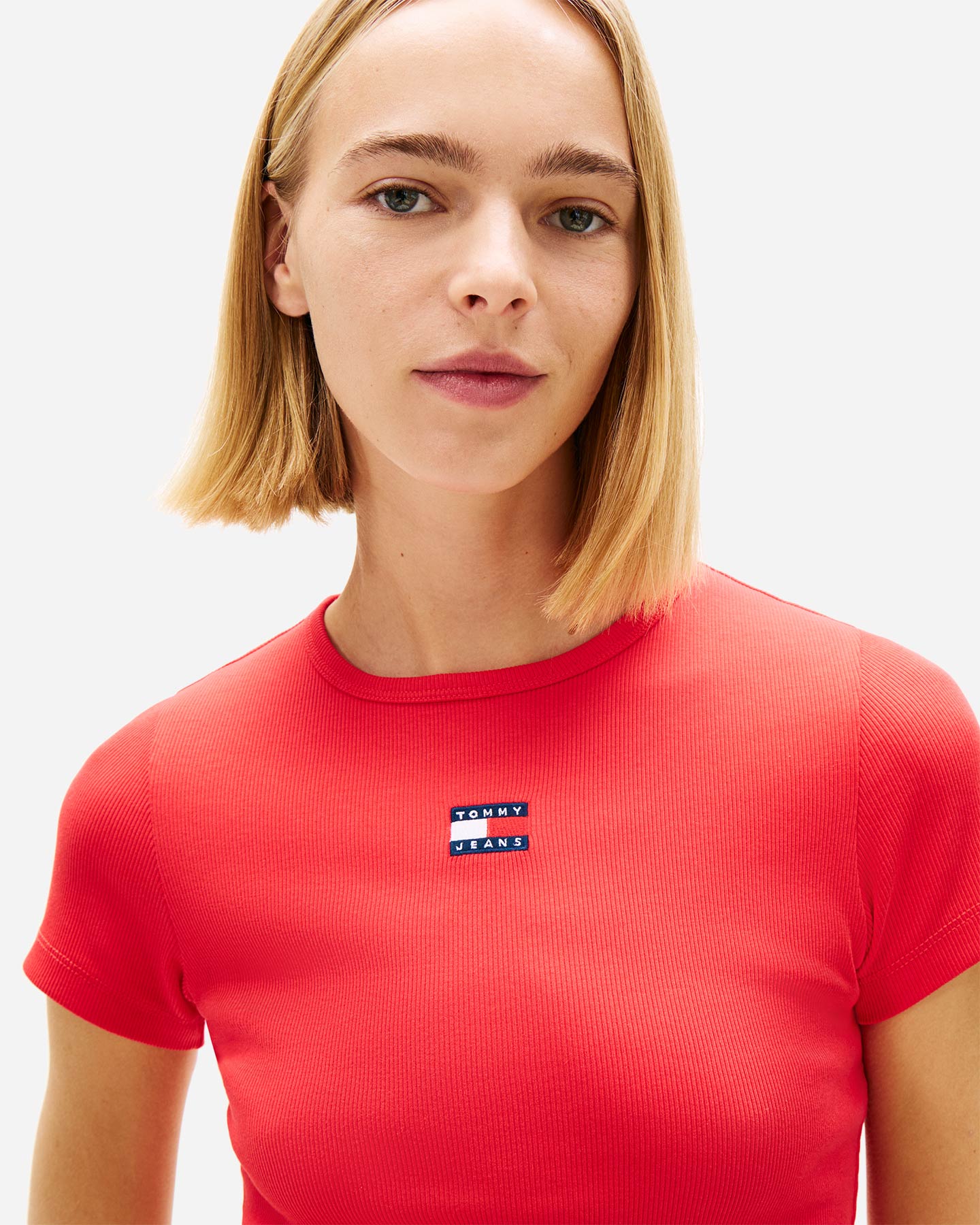 T-shirt TOMMY HILFIGER RIB BADGE W - Rosso - 4 | Cisalfa Sport
