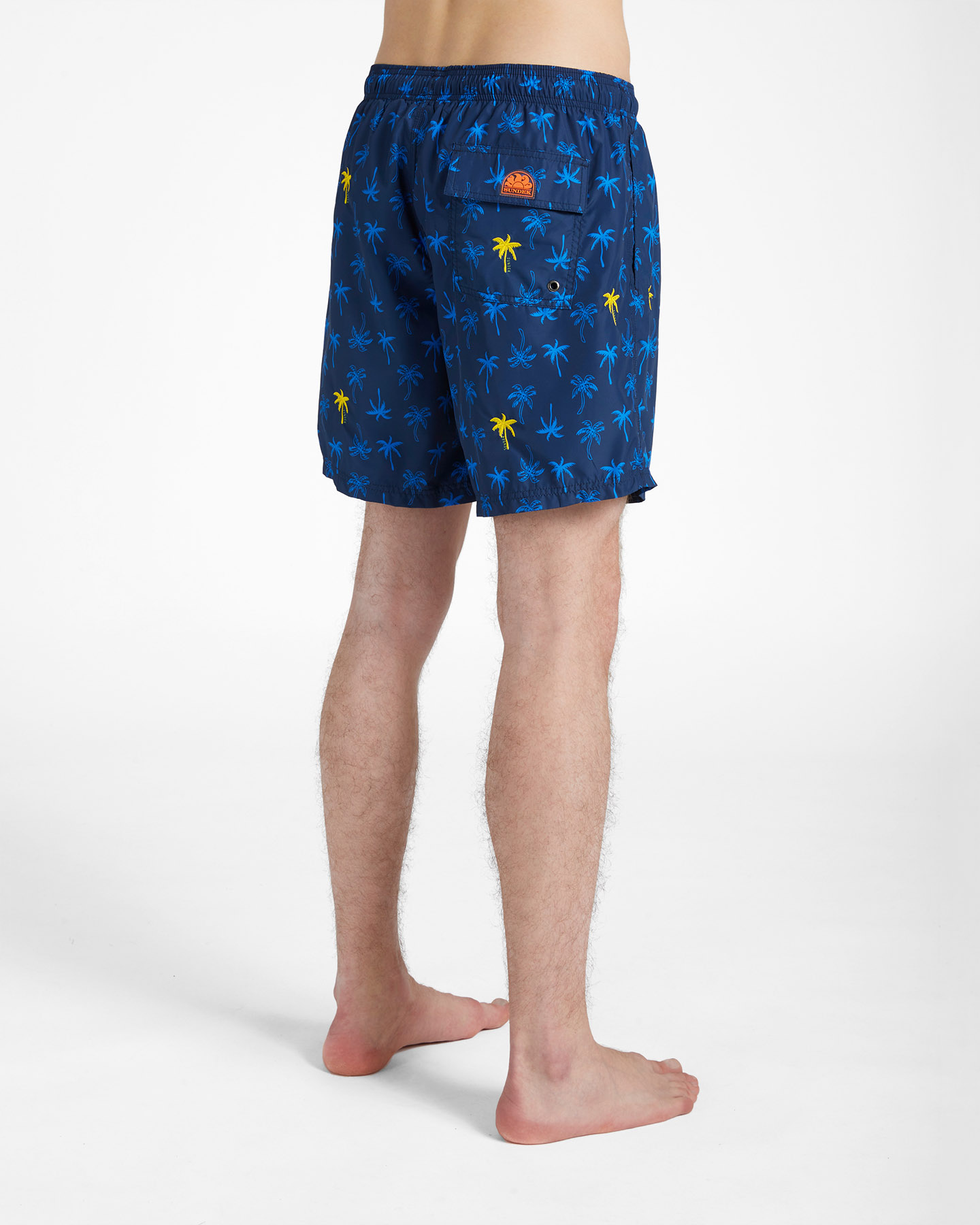 Boxer mare SUNDEK 16'' ELASTIC PRINT PALMS EMBROIDERED M - Blu Navy - 1 | Cisalfa Sport