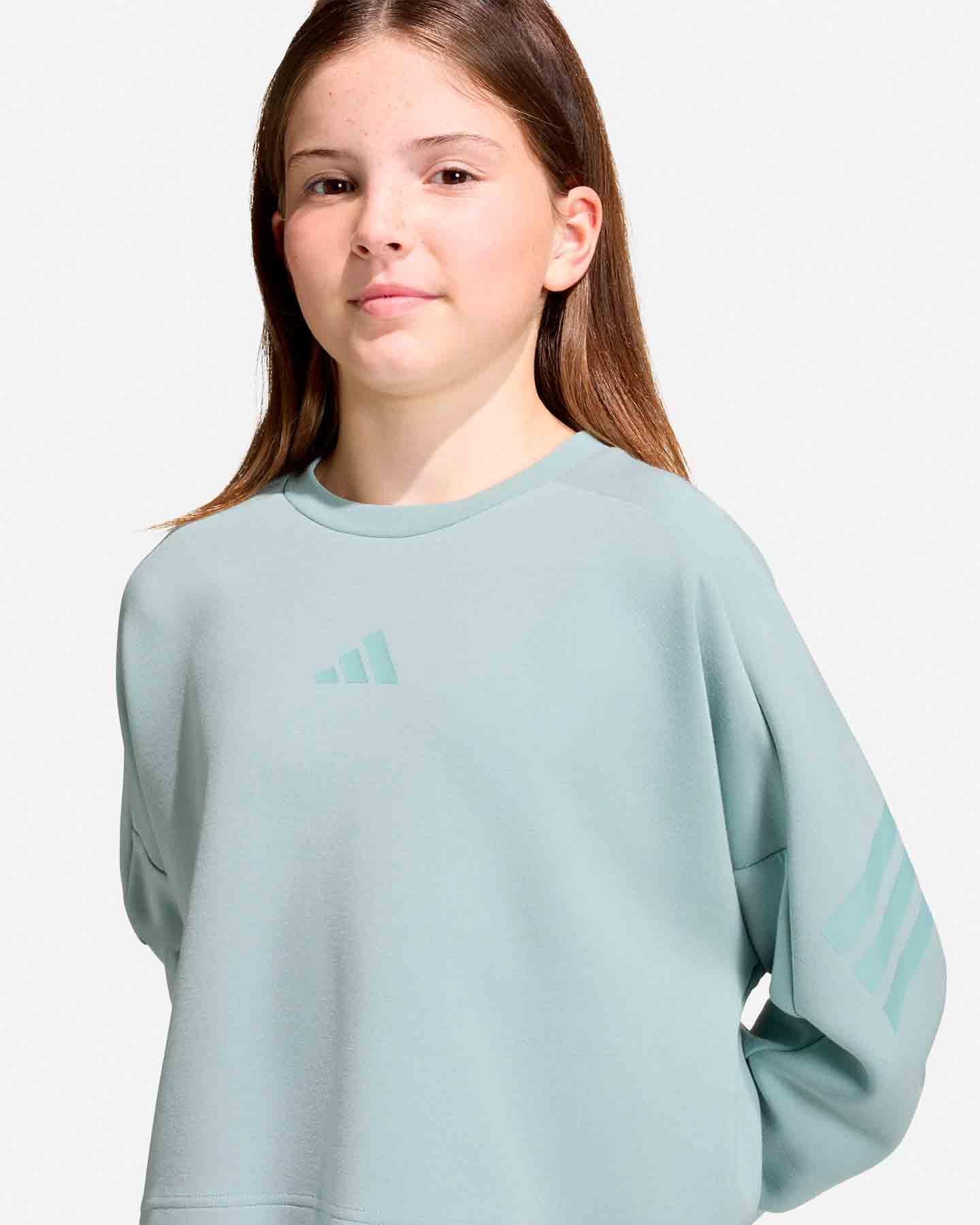 Felpa ADIDAS FUTURE ICONS 3STRIPES JR - Azzurro - 5 | Cisalfa Sport