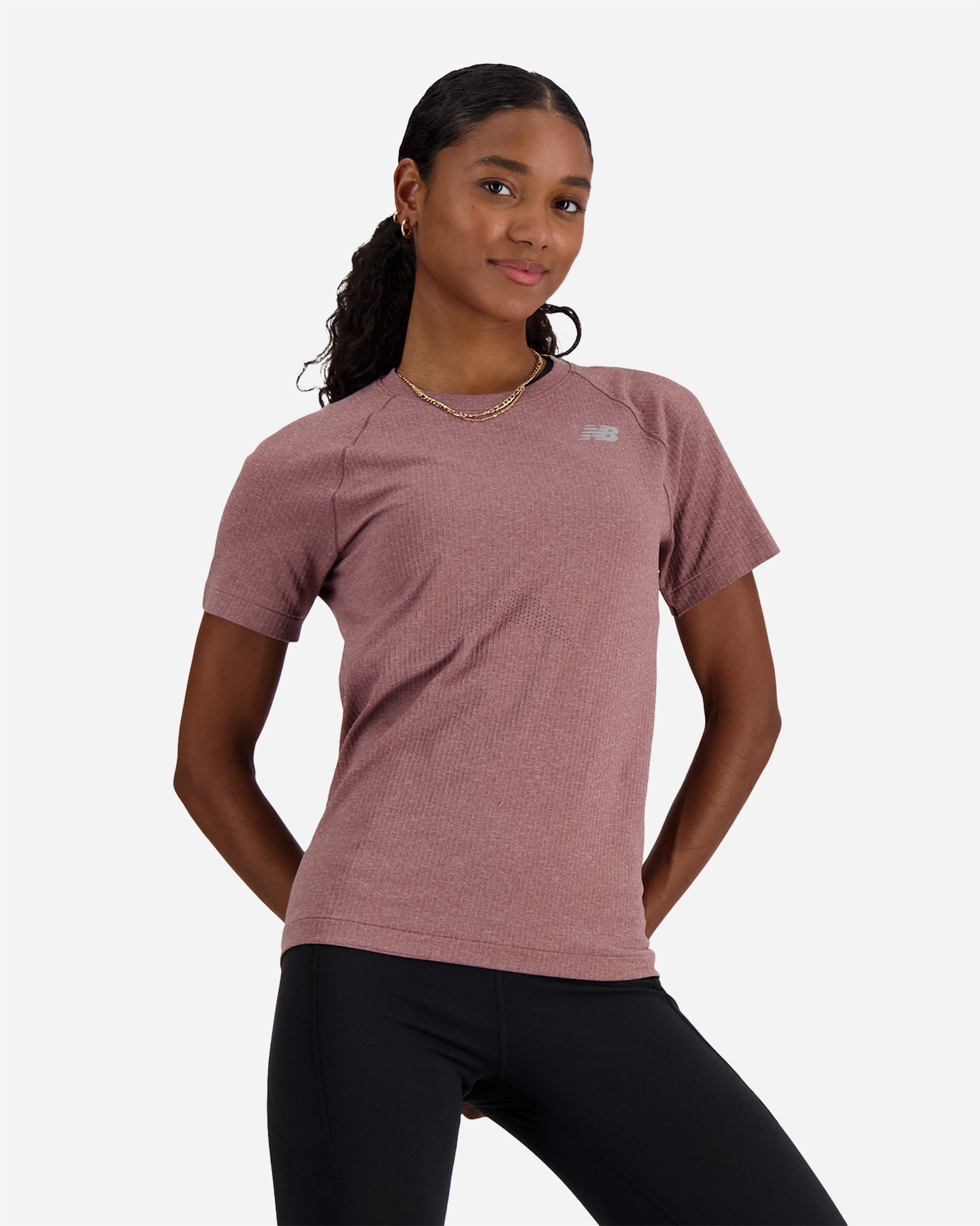 T-shirt running NEW BALANCE SEAMLESS W - Rosa - 1 | Cisalfa Sport