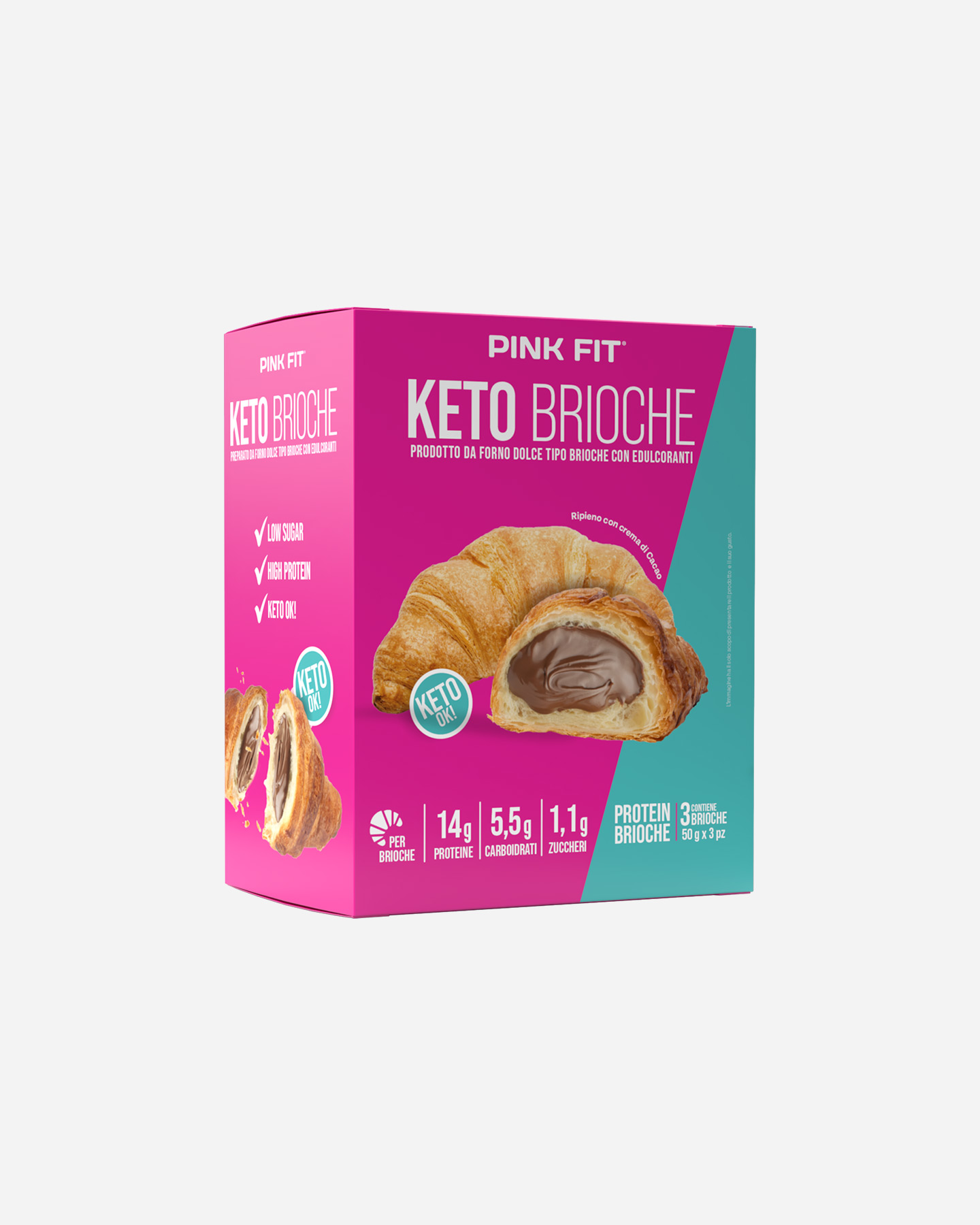 Energetico PROACTION BRIOCHE KETO CIOCCOLATO 3 PZ 65 G  - Rosa - 0 | Cisalfa Sport