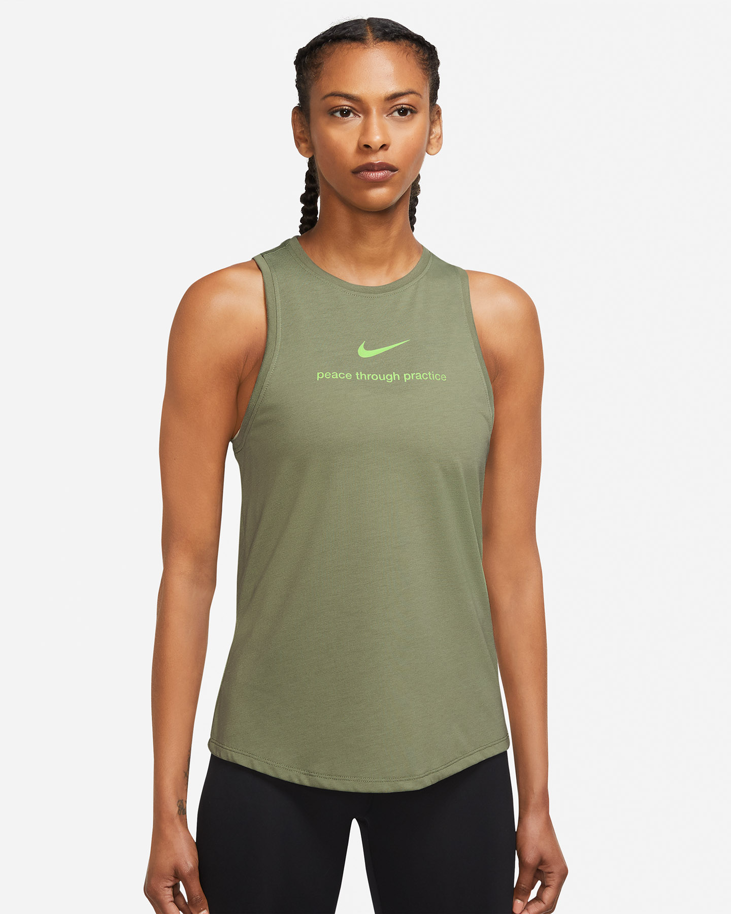 Canotta training NIKE DRI FIT YOGA W - Verde - 0 | Cisalfa Sport