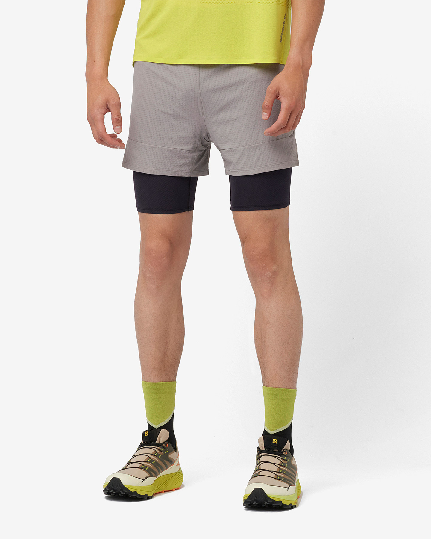 Short running SALOMON SENSE AERO 2IN1 M - Grigio - 2 | Cisalfa Sport