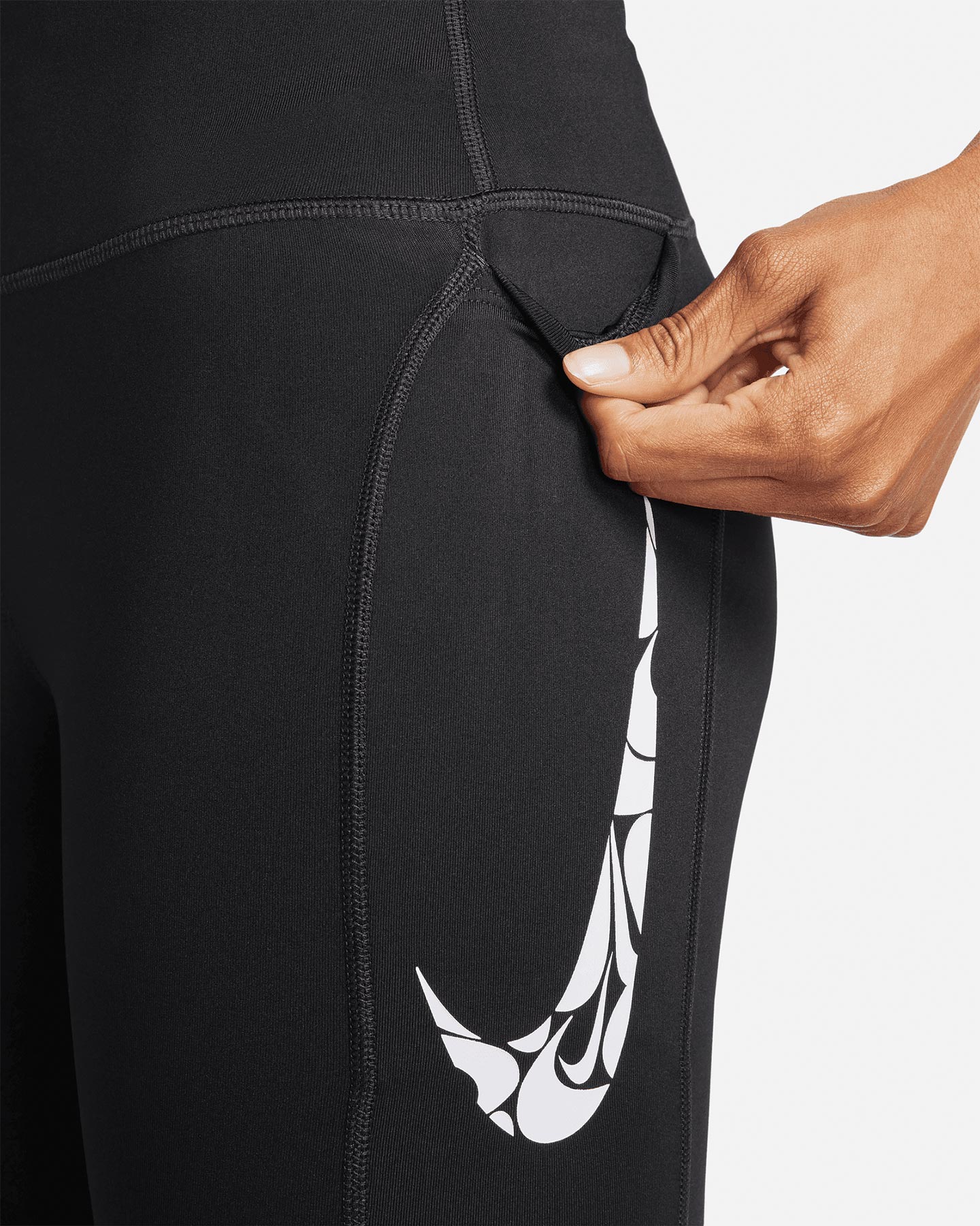 Fuseaux running NIKE FAST SWOOSH 7/8 W - Nero - 5 | Cisalfa Sport