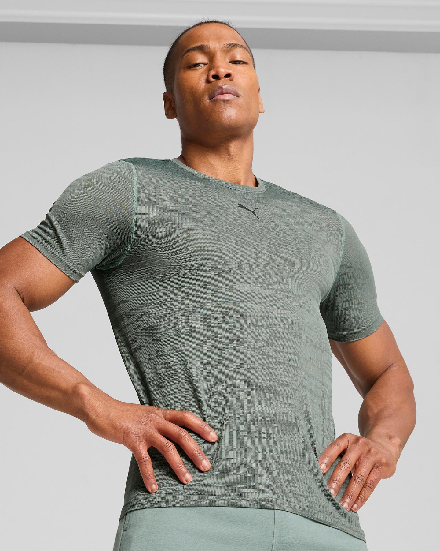 T-shirt training PUMA SEAM RNECK TAD M - Verde - 2 | Cisalfa Sport