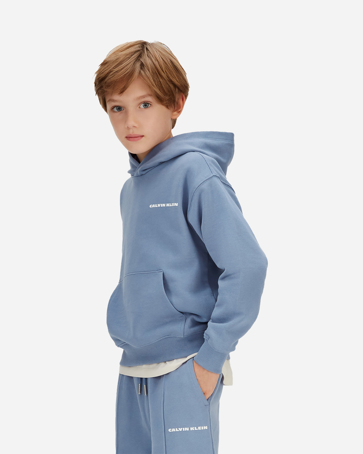 Felpa CALVIN KLEIN JEANS BASIC JR - Blu - 1 | Cisalfa Sport